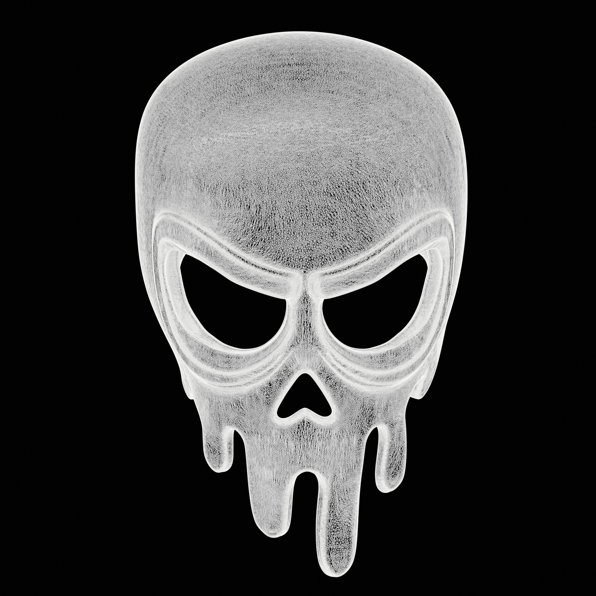 Melting Skull Mask 3D print model_7