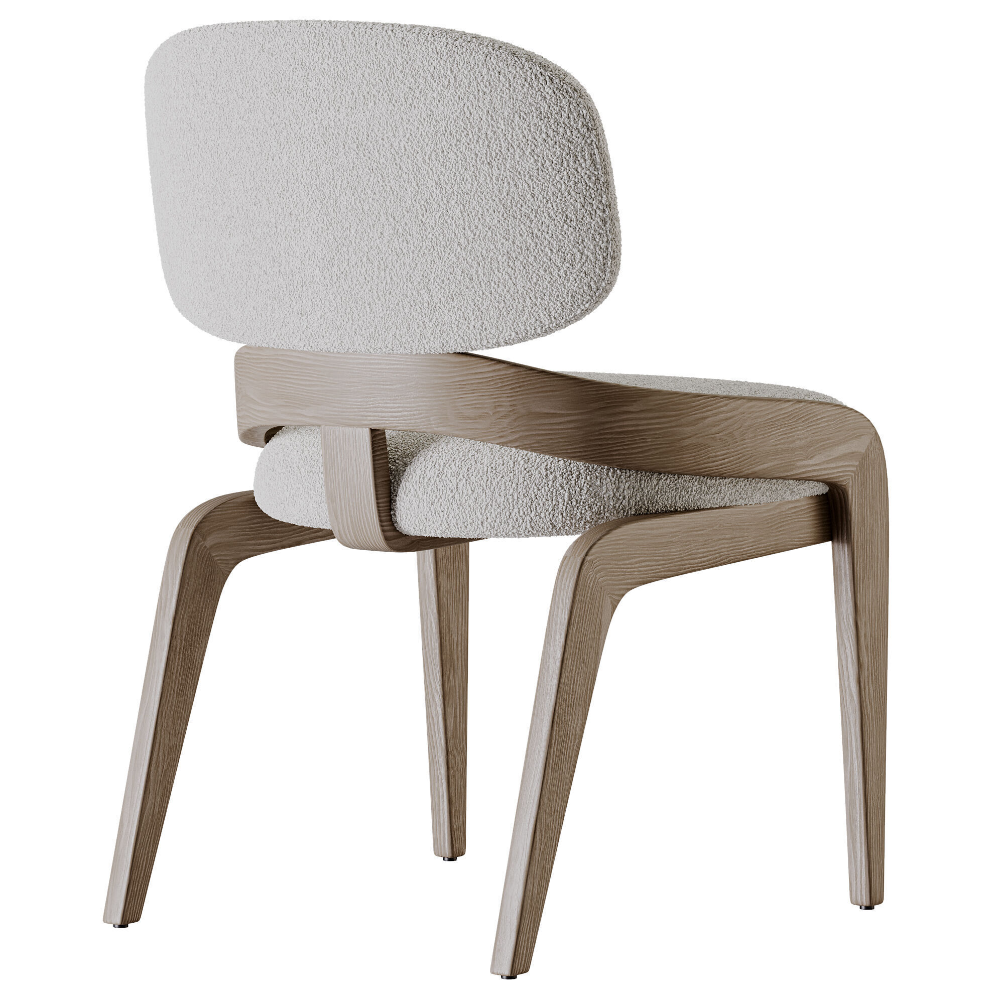 Scandinavian dining chair Low-poly 3D model_2
