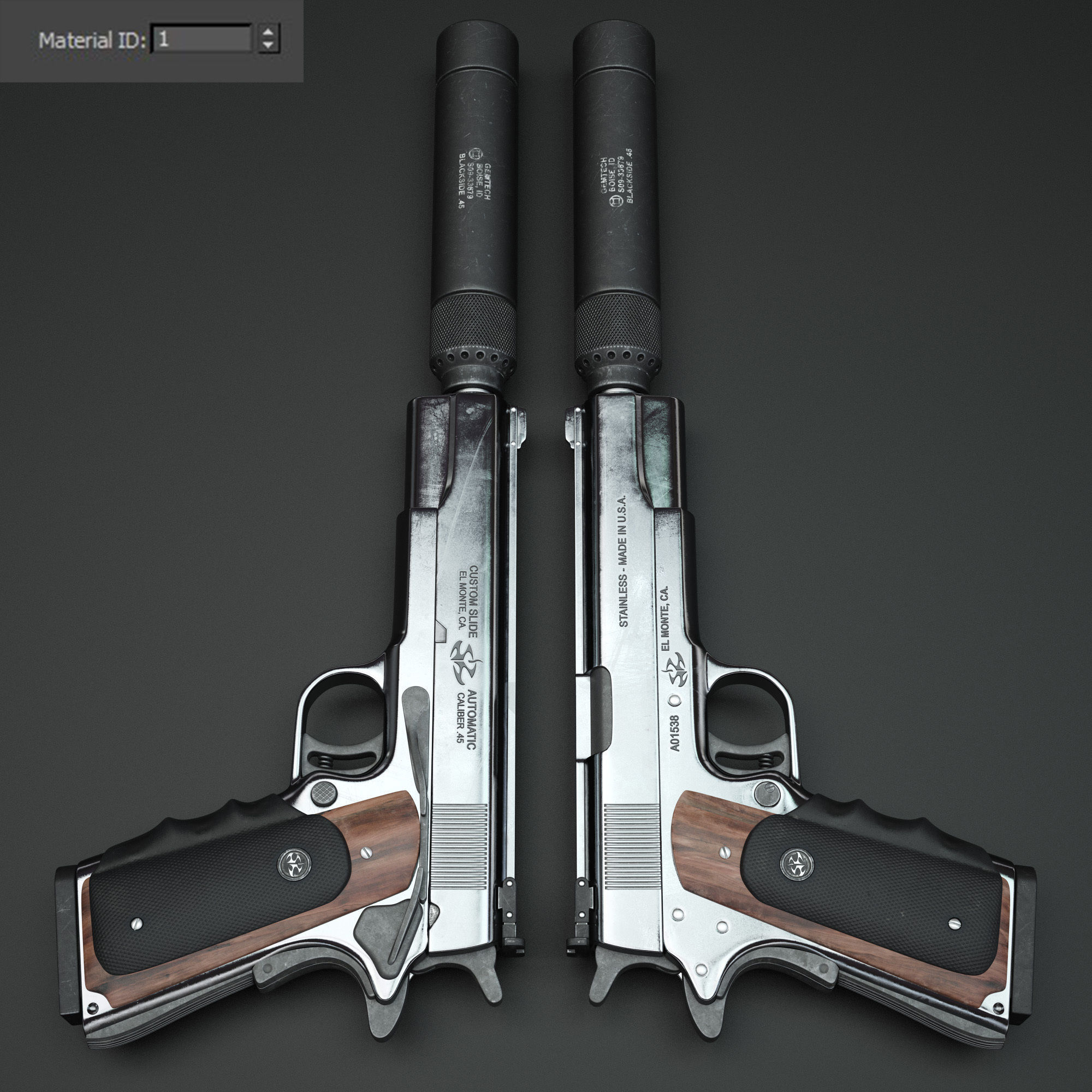 AMT Hardballer - Silverballer 3D model_10