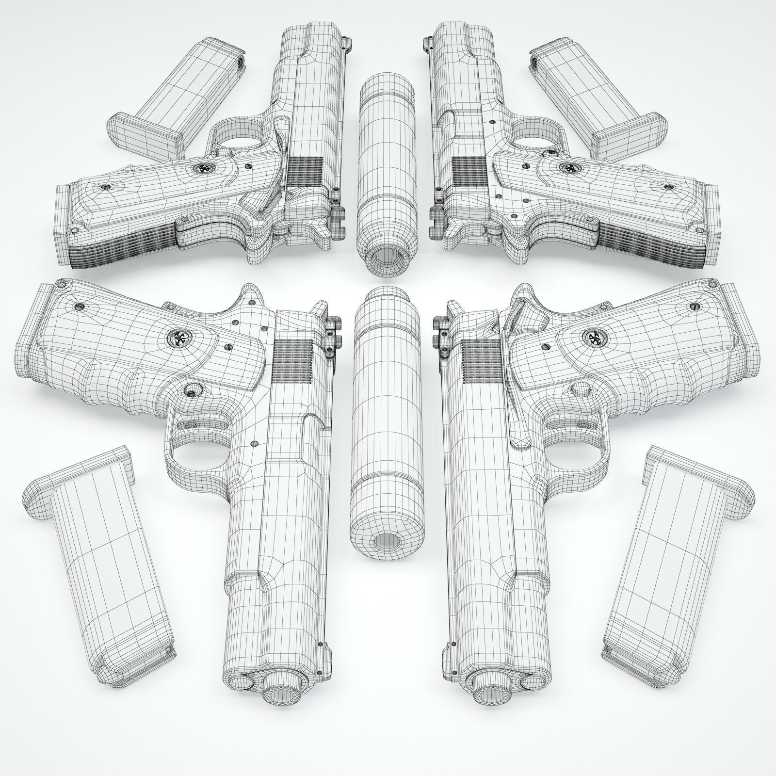 AMT Hardballer - Silverballer 3D model_23