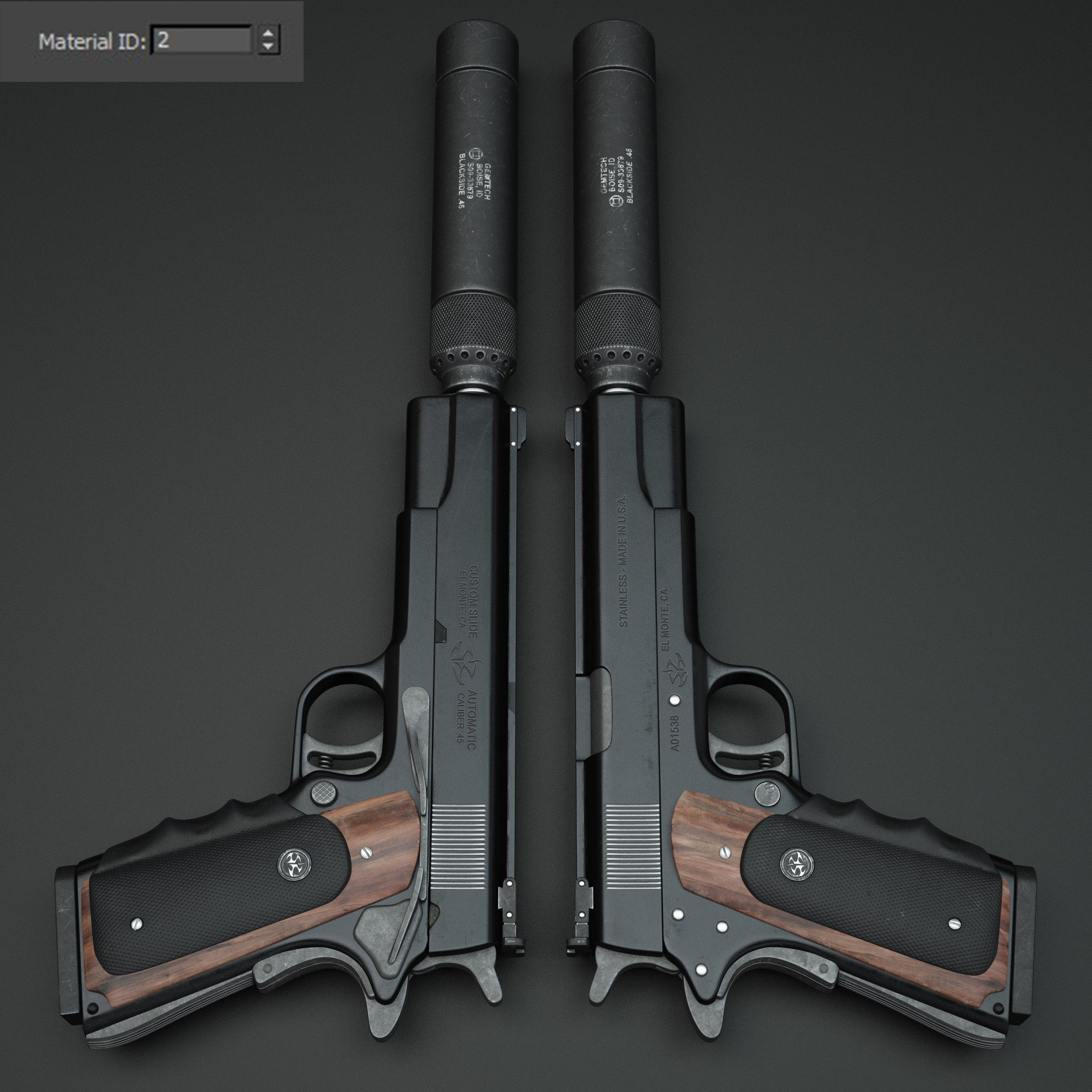AMT Hardballer - Silverballer 3D model_12