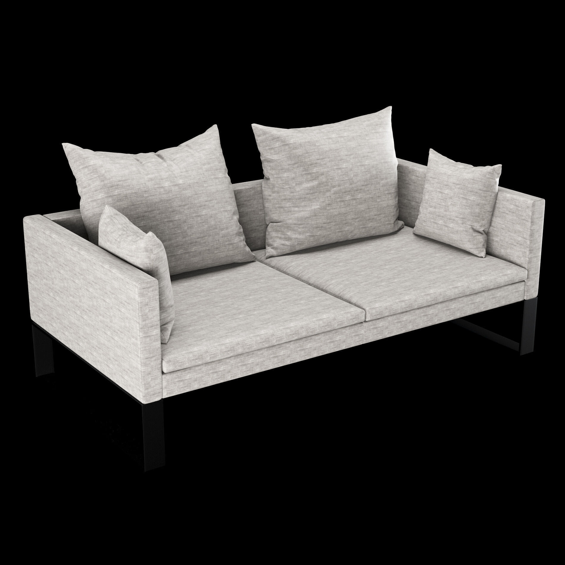 Modern sofa 2 seat with pillow 3D model_3