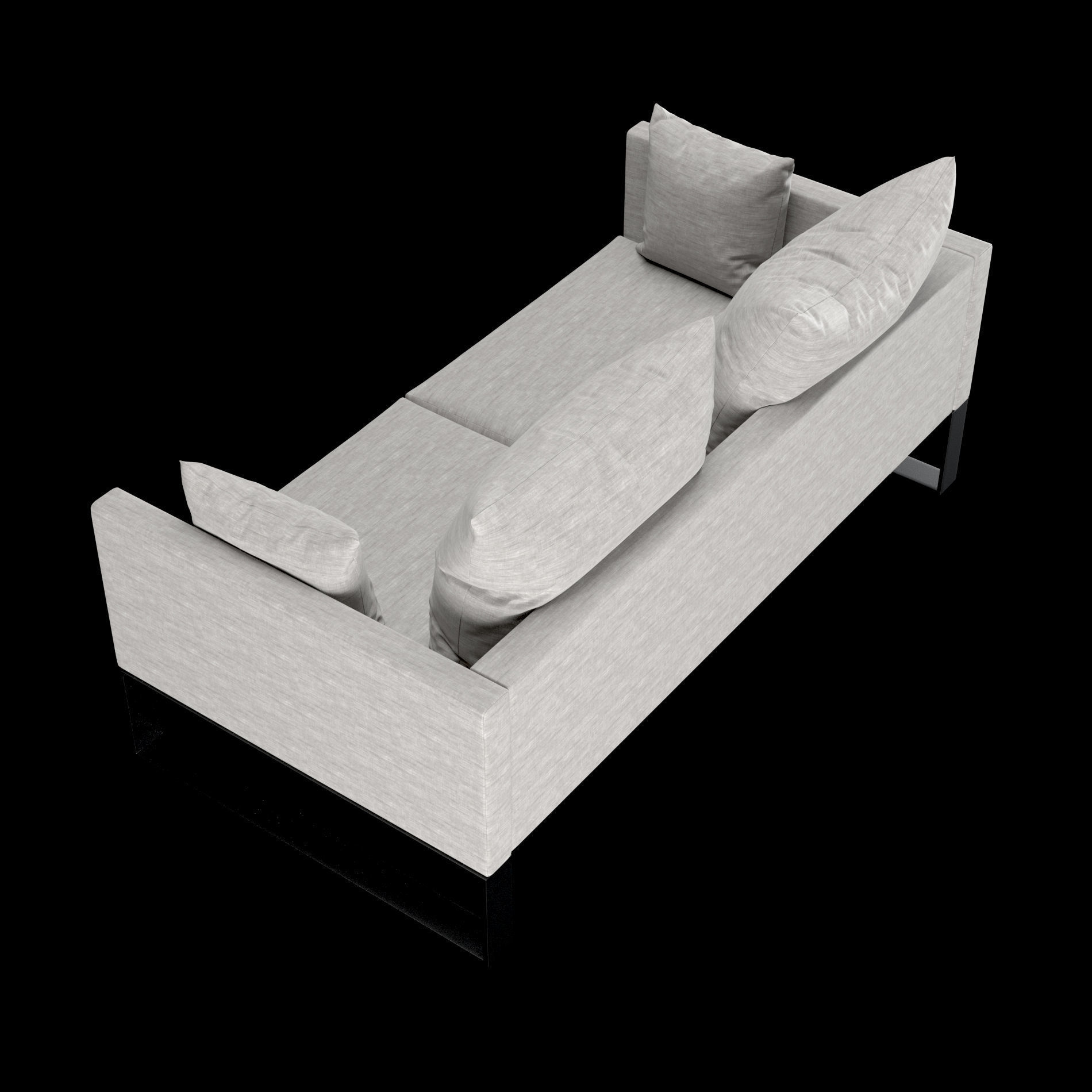 Modern sofa 2 seat with pillow 3D model_11