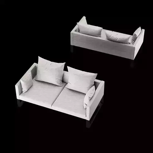 Modern sofa 2 seat with pillow 3D model