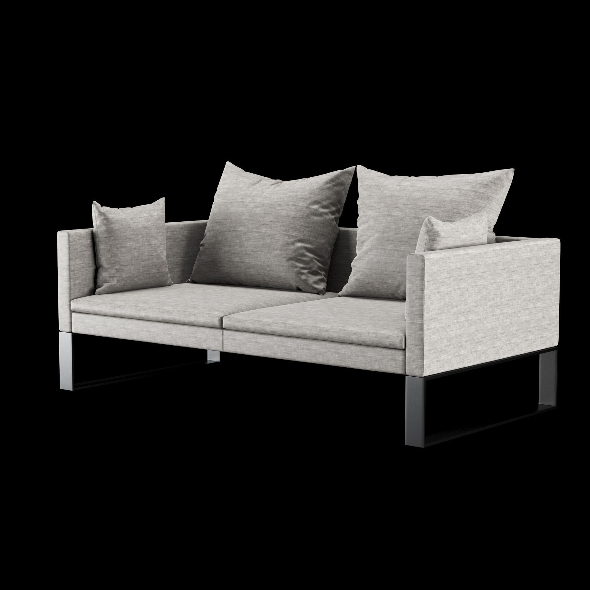 Modern sofa 2 seat with pillow 3D model_5