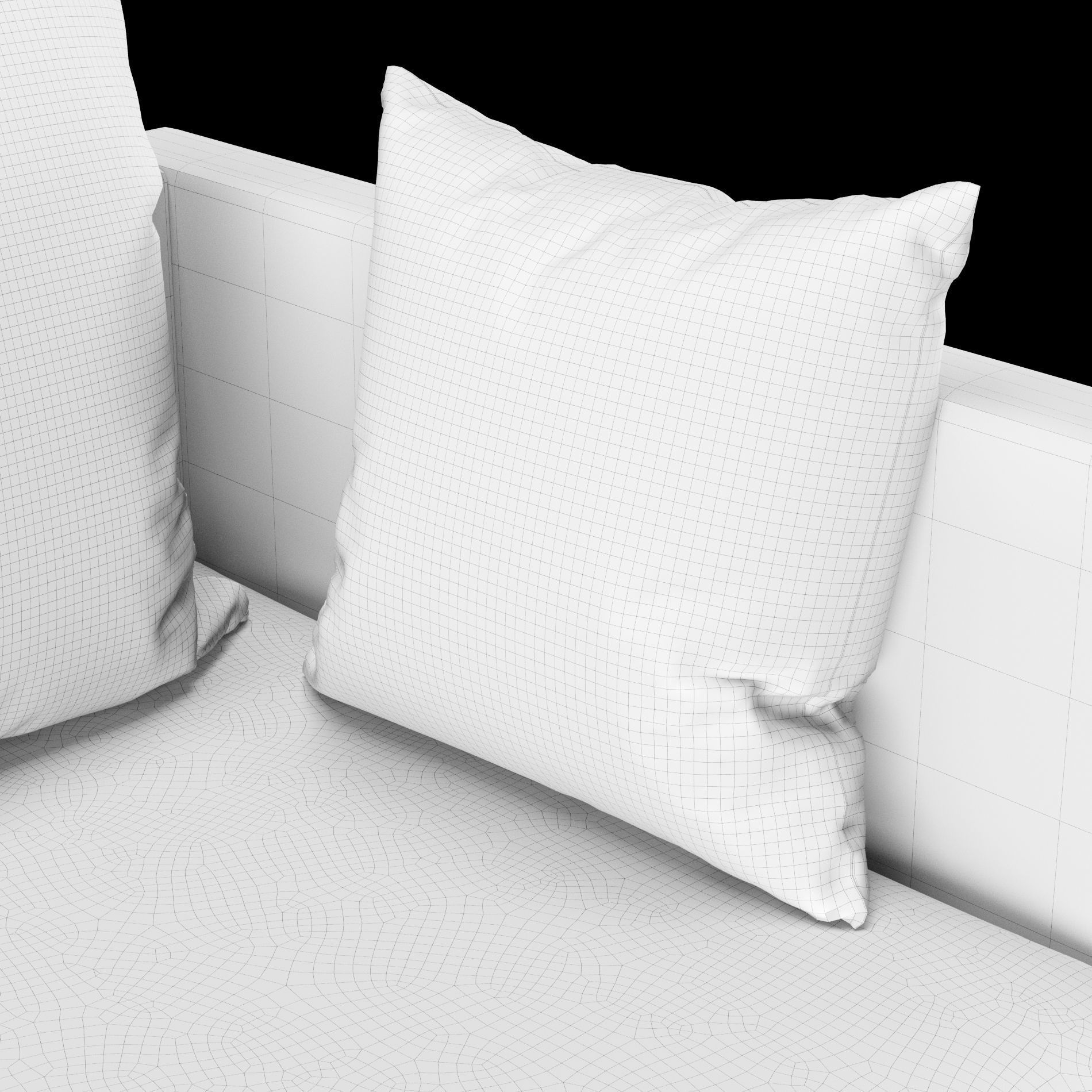 Modern sofa 2 seat with pillow 3D model_10