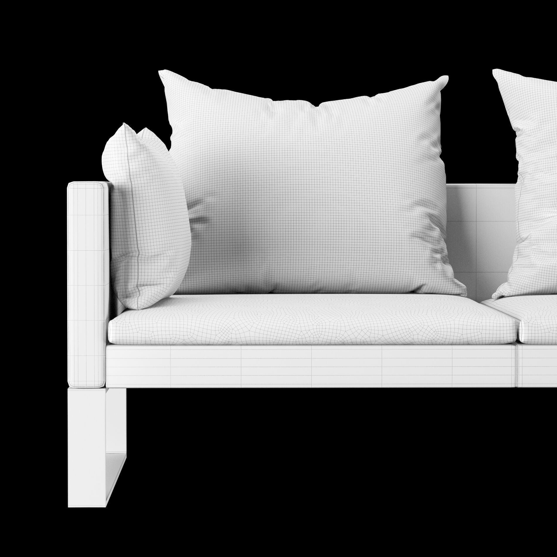 Modern sofa 2 seat with pillow 3D model_8