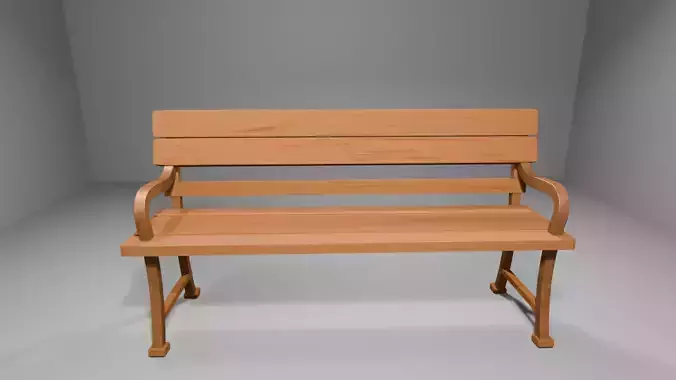 Stylized Wooden Bench