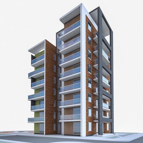 Residential Buildings Collection Low-poly 3D model 2