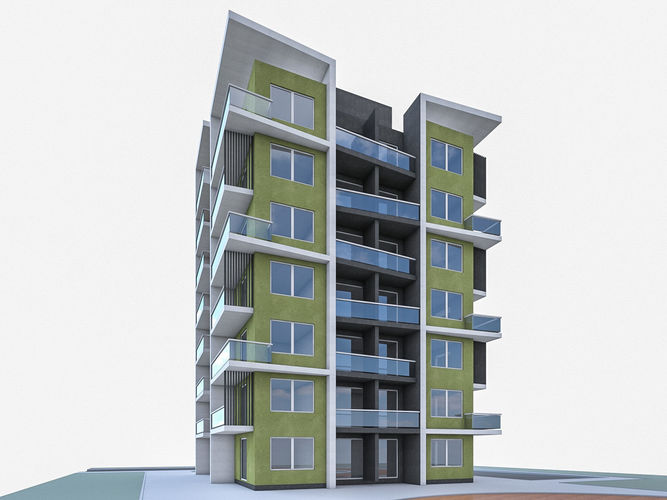 Residential Buildings Collection Low-poly 3D model 6