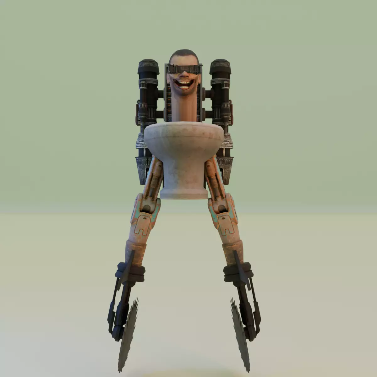 flying dual buzzsaw skibidi 3D model_0