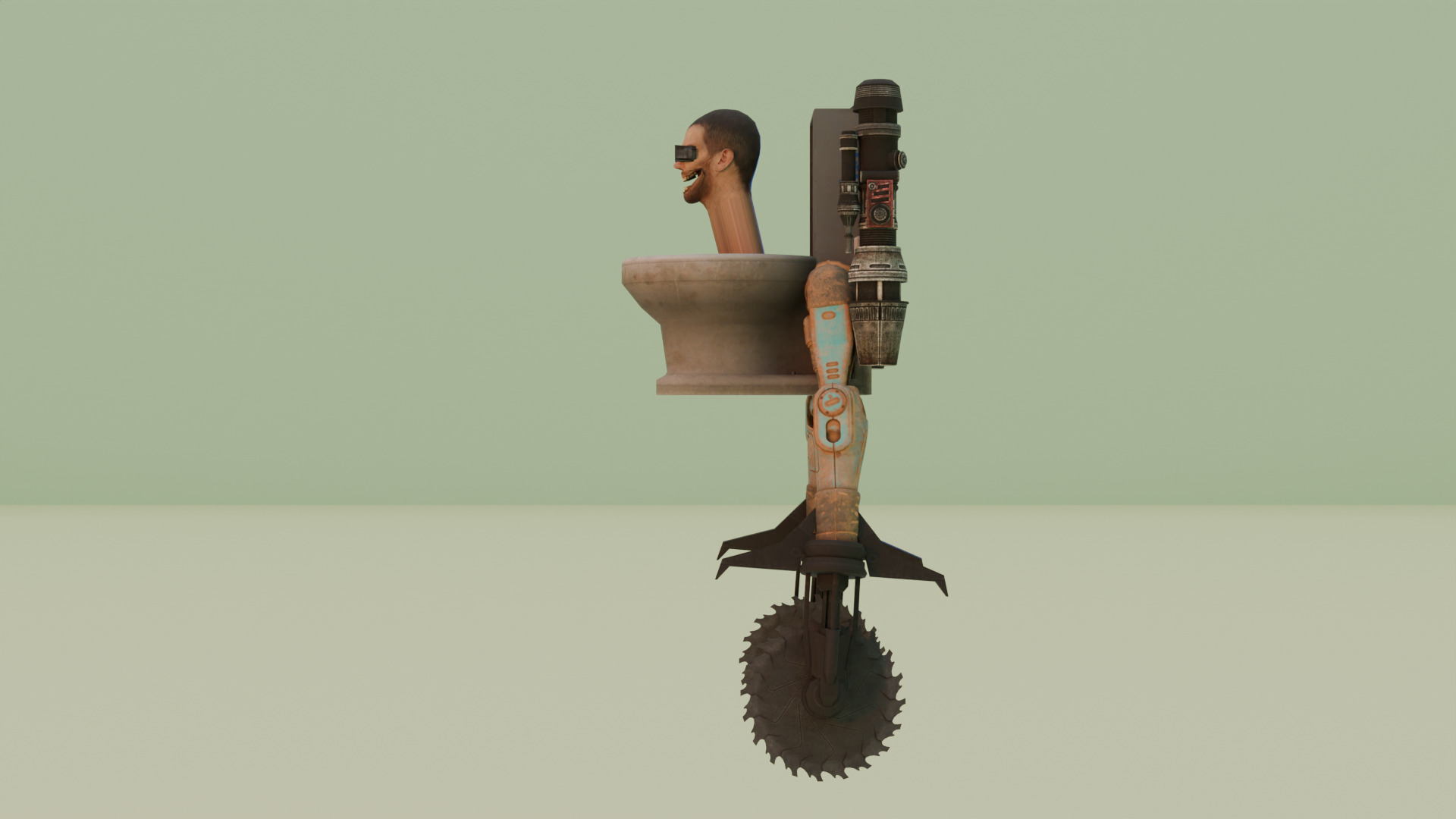 flying dual buzzsaw skibidi 3D model_2