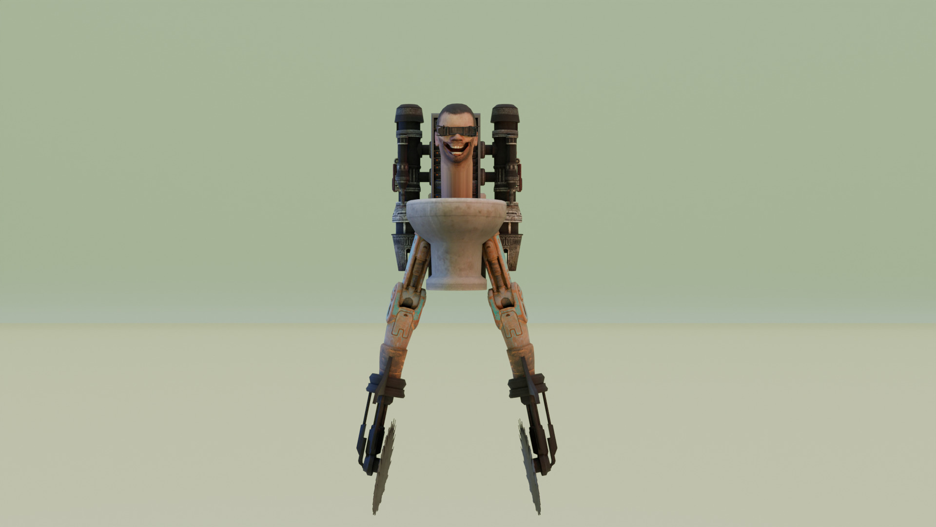 flying dual buzzsaw skibidi 3D model_1