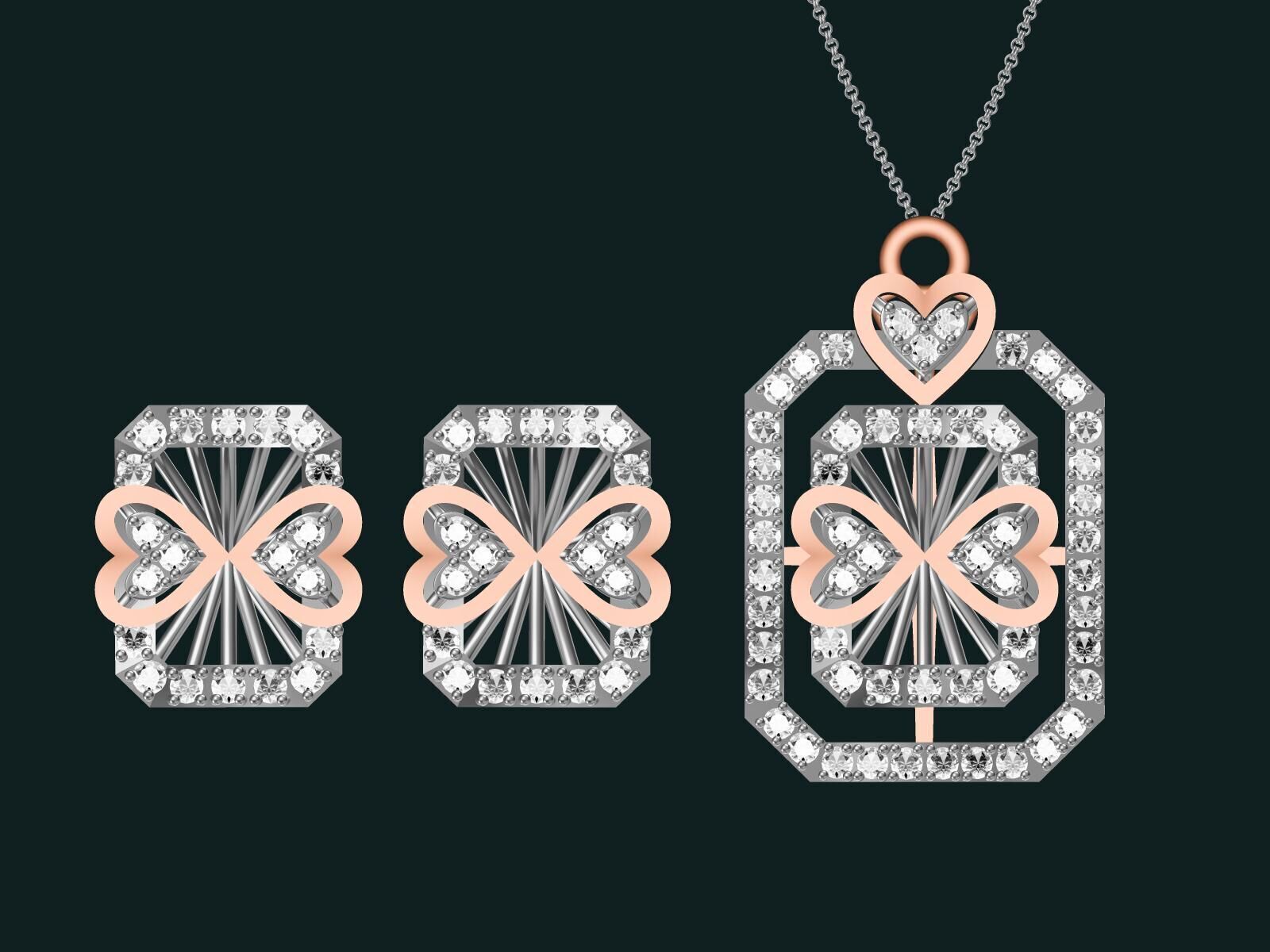 20 unique gold Pendant Set designs  3D print model_35