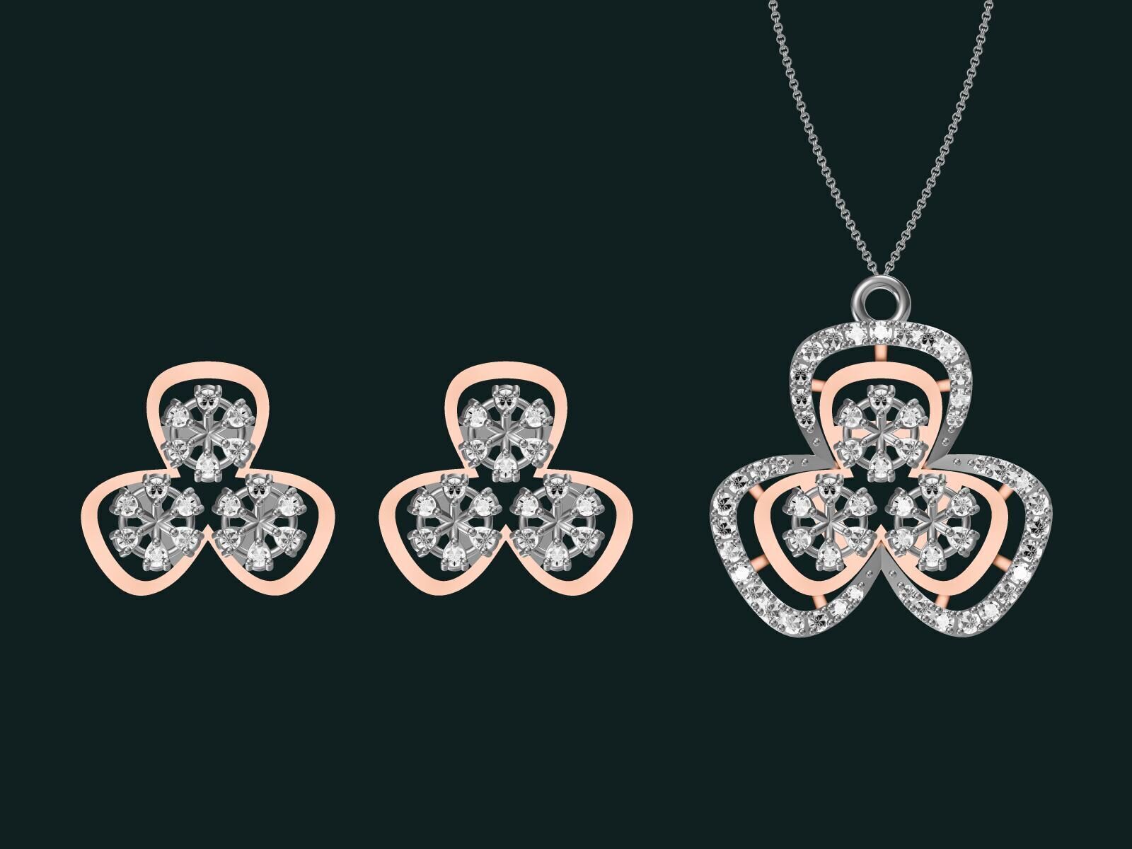 20 unique gold Pendant Set designs  3D print model_1