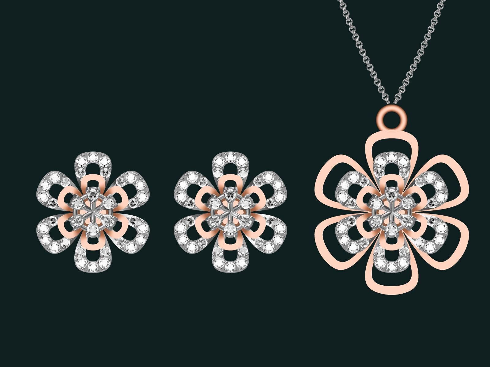 20 unique gold Pendant Set designs  3D print model_2