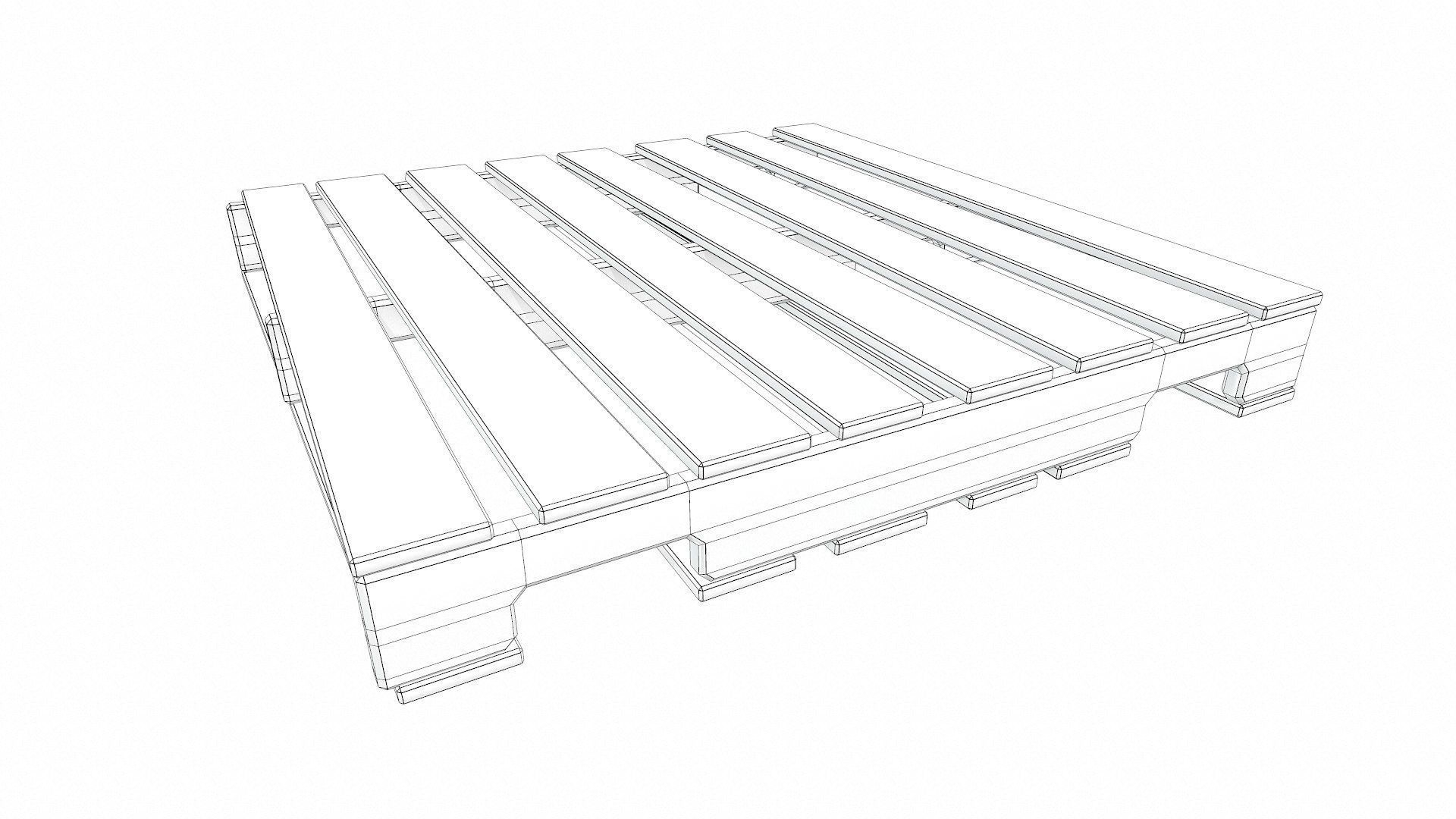 Wooden Pallet Low-poly PBR Free low-poly 3D model_8