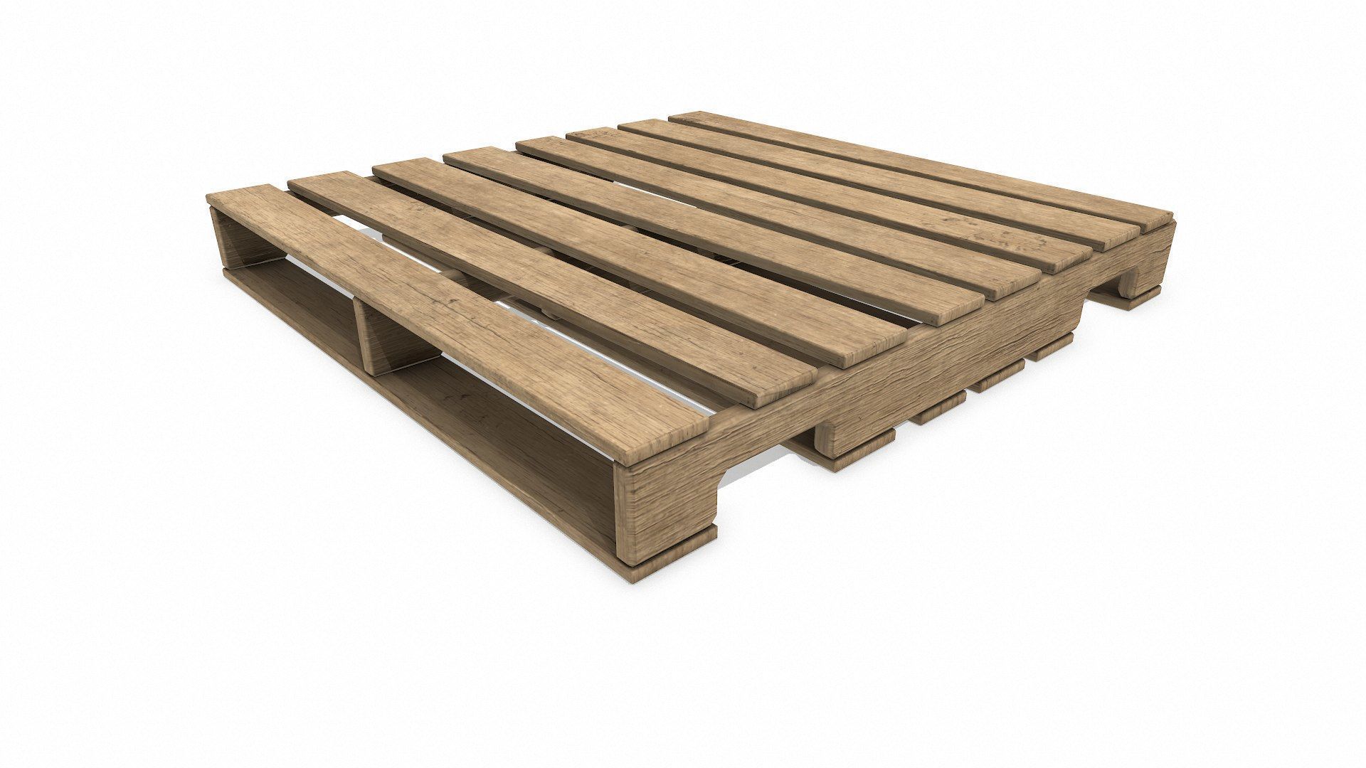 Wooden Pallet Low-poly PBR Free low-poly 3D model_4