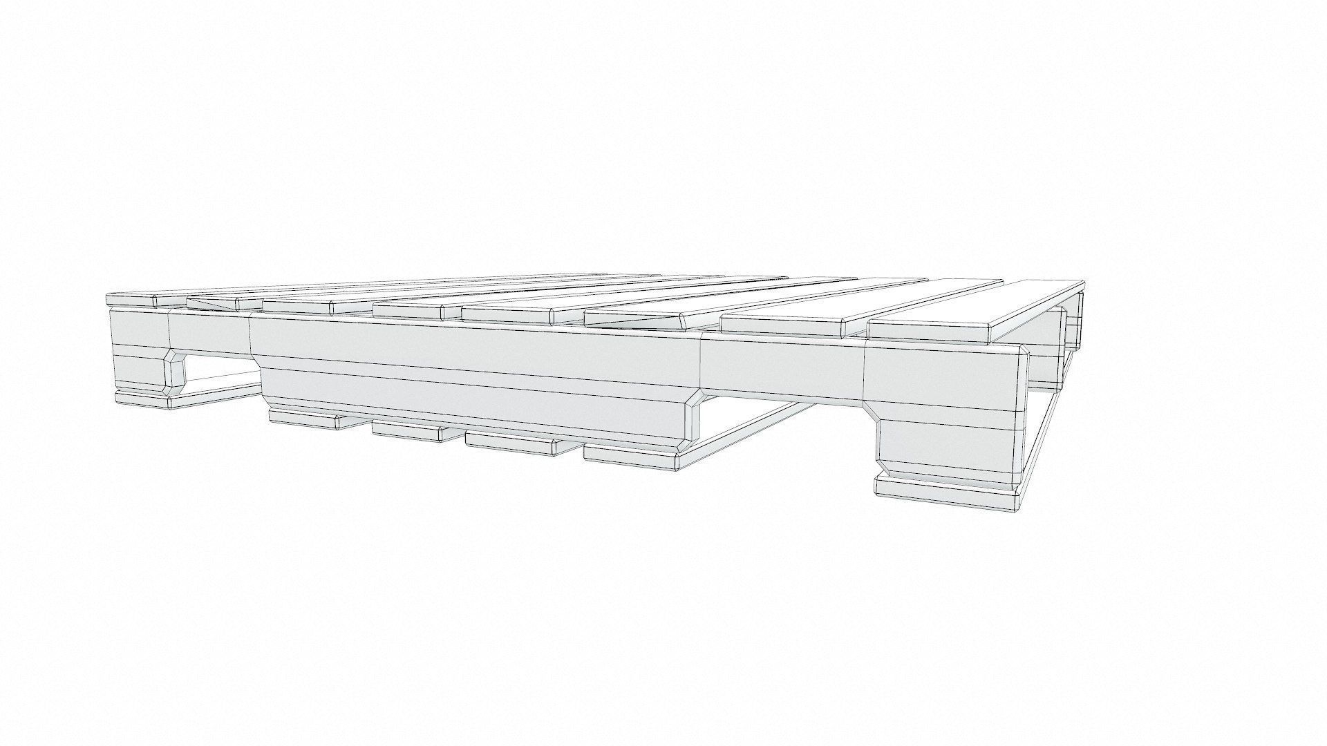 Wooden Pallet Low-poly PBR Free low-poly 3D model_9