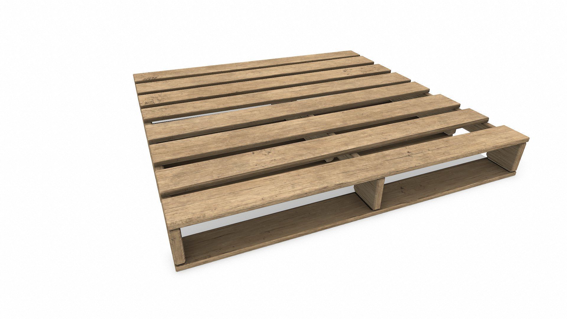 Wooden Pallet Low-poly PBR Free low-poly 3D model_3