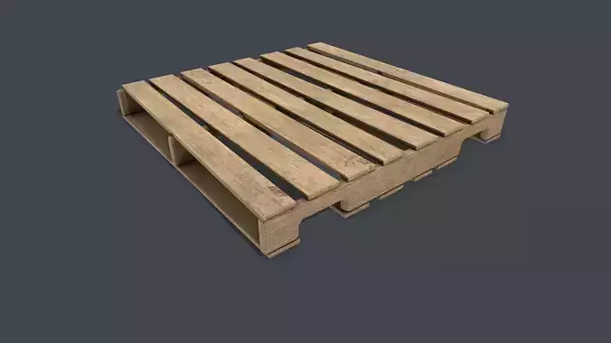 Wooden Pallet Low-poly PBR Free low-poly 3D model