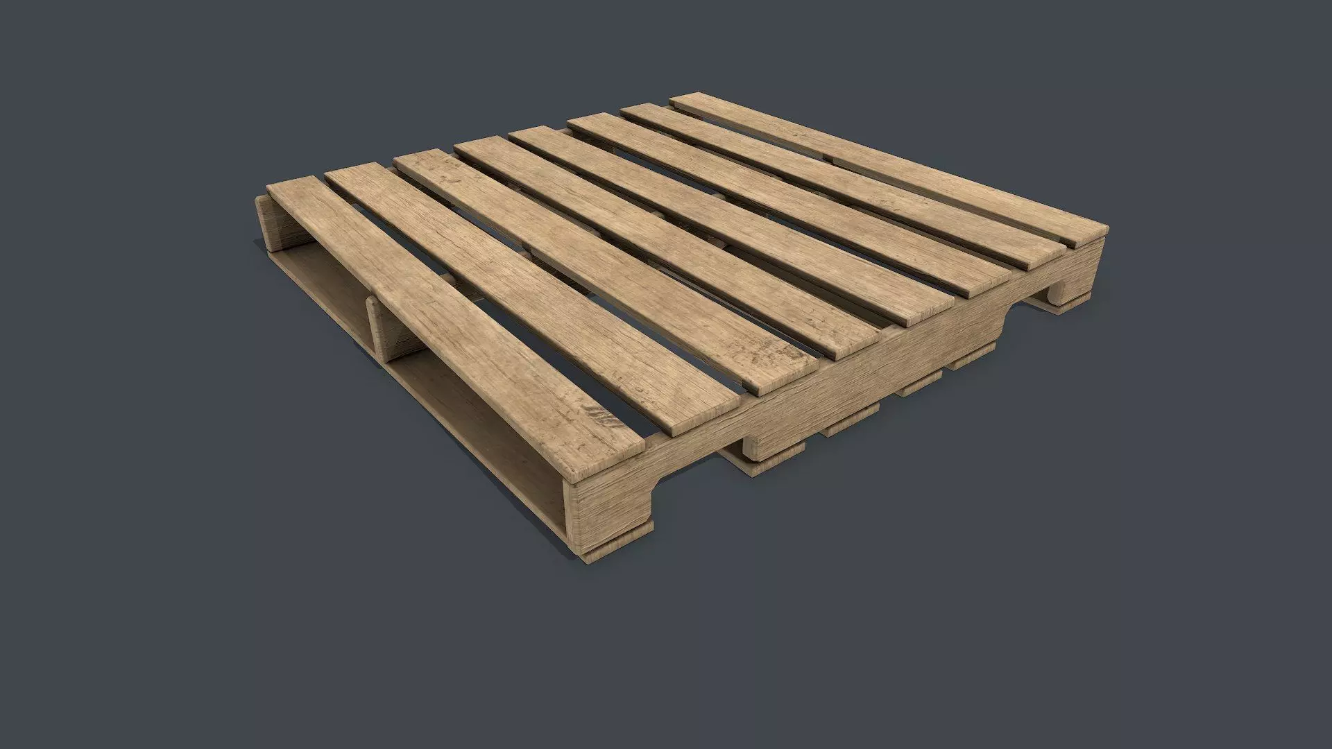 Wooden Pallet Low-poly PBR Free low-poly 3D model_0