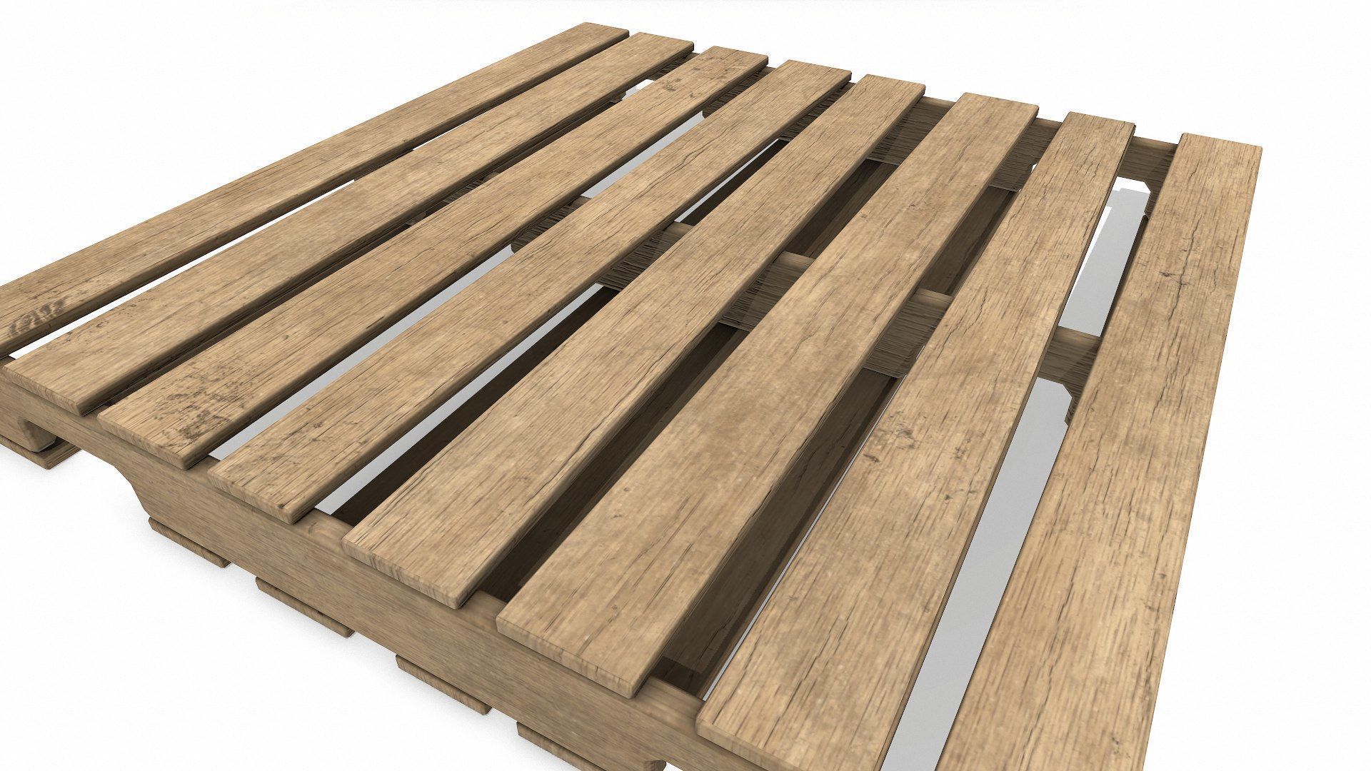 Wooden Pallet Low-poly PBR Free low-poly 3D model_7