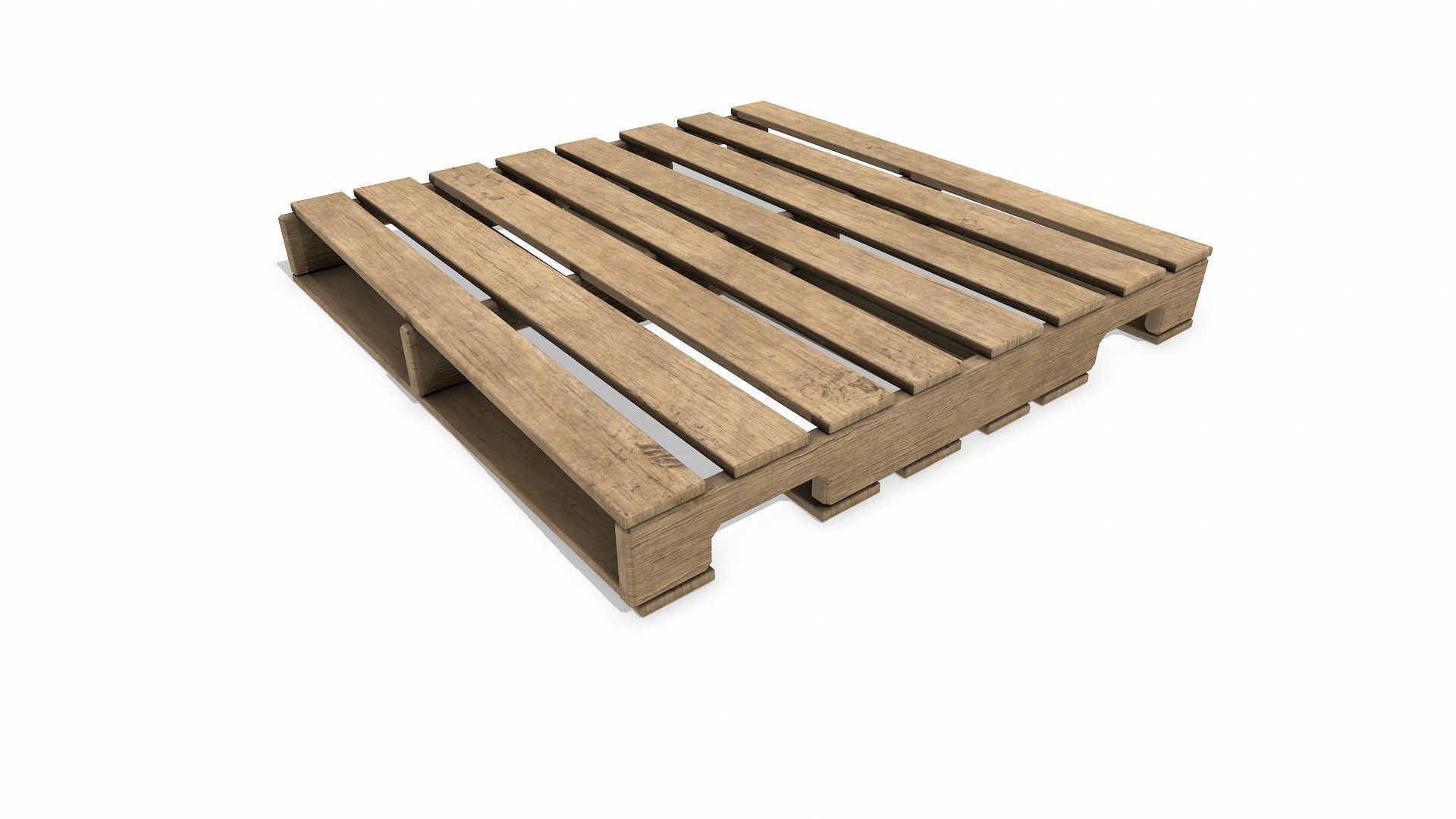 Wooden Pallet Low-poly PBR Free low-poly 3D model_1