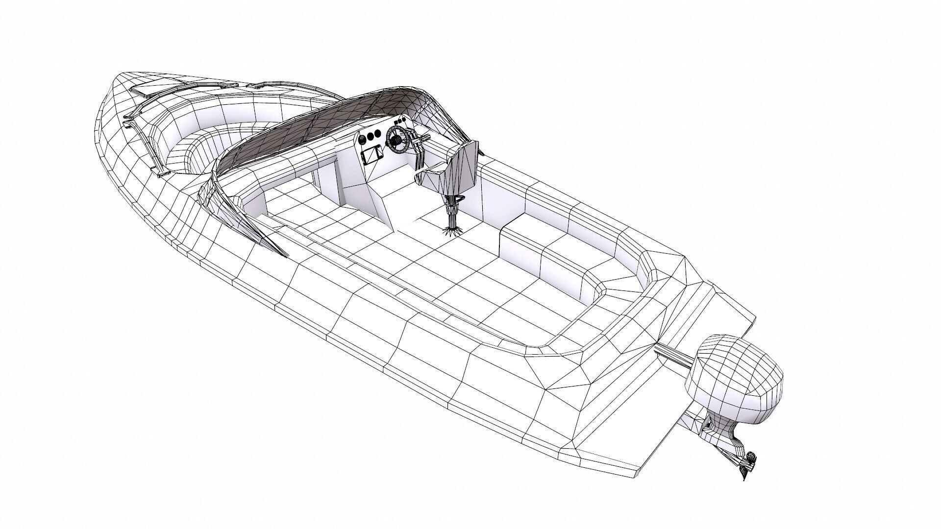 Speedboat Low-poly PBR Low-poly 3D model_24