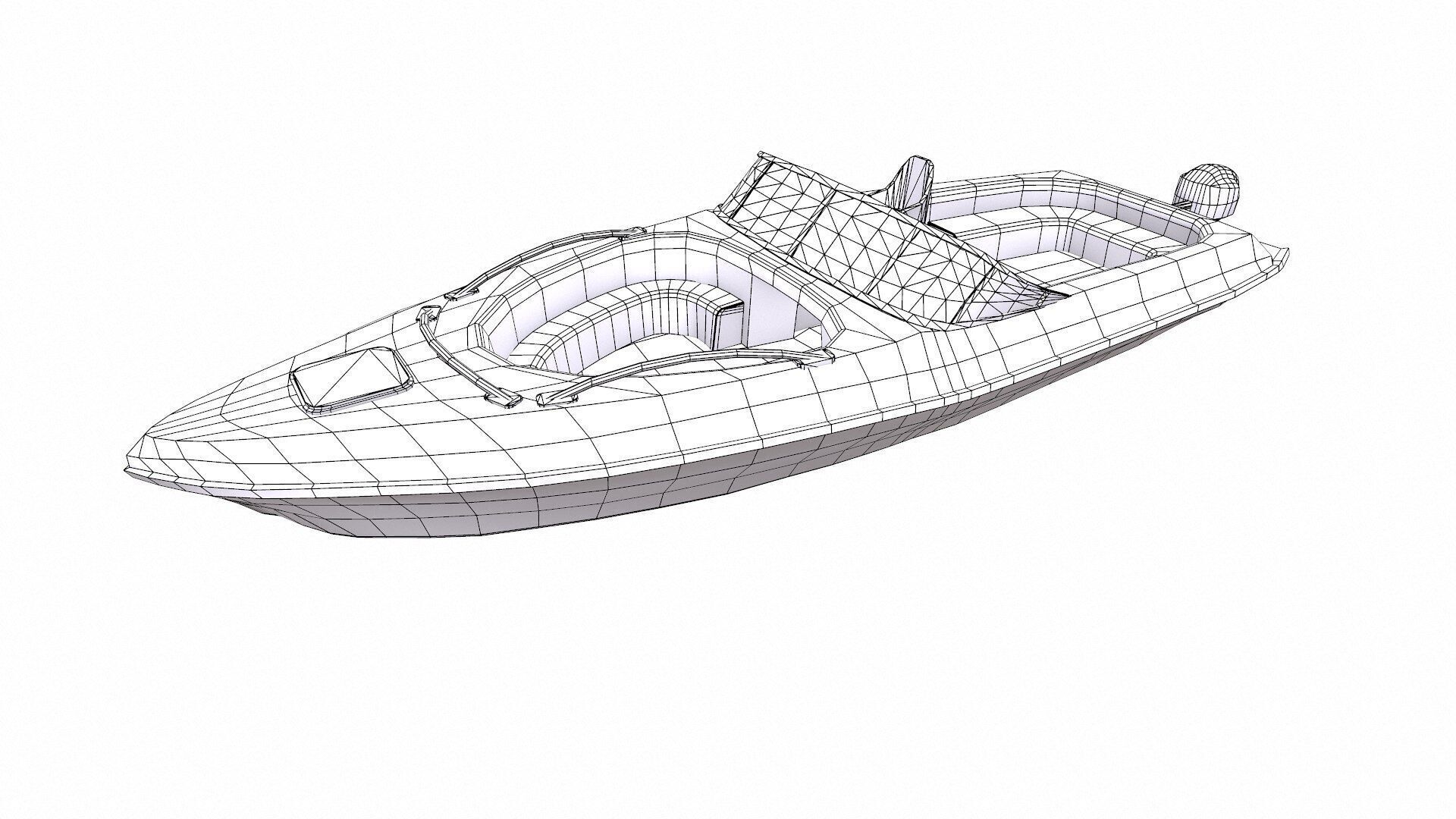 Speedboat Low-poly PBR Low-poly 3D model_21