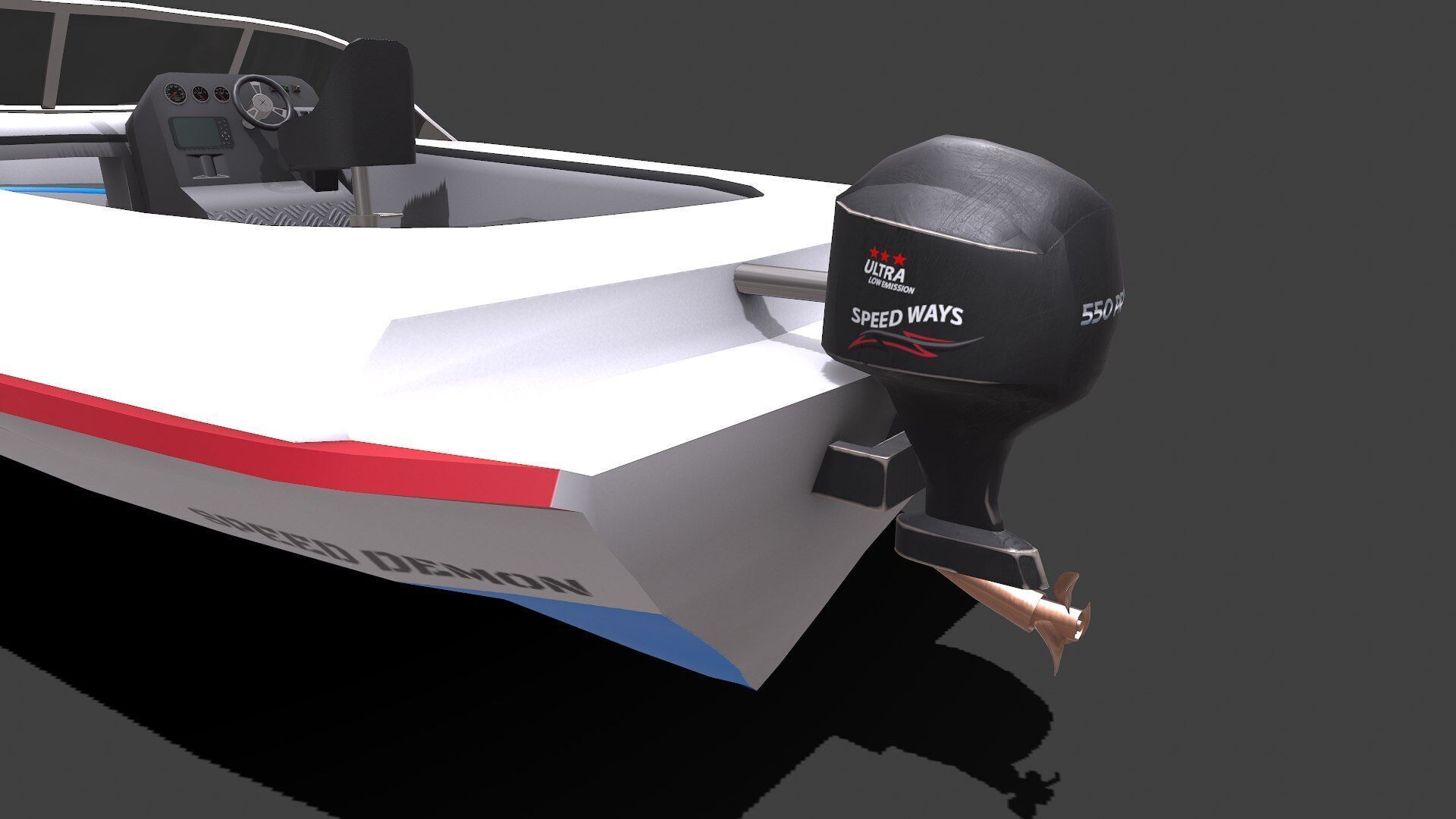 Speedboat Low-poly PBR Low-poly 3D model_18