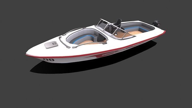 Speedboat Low-poly PBR Low-poly 3D model