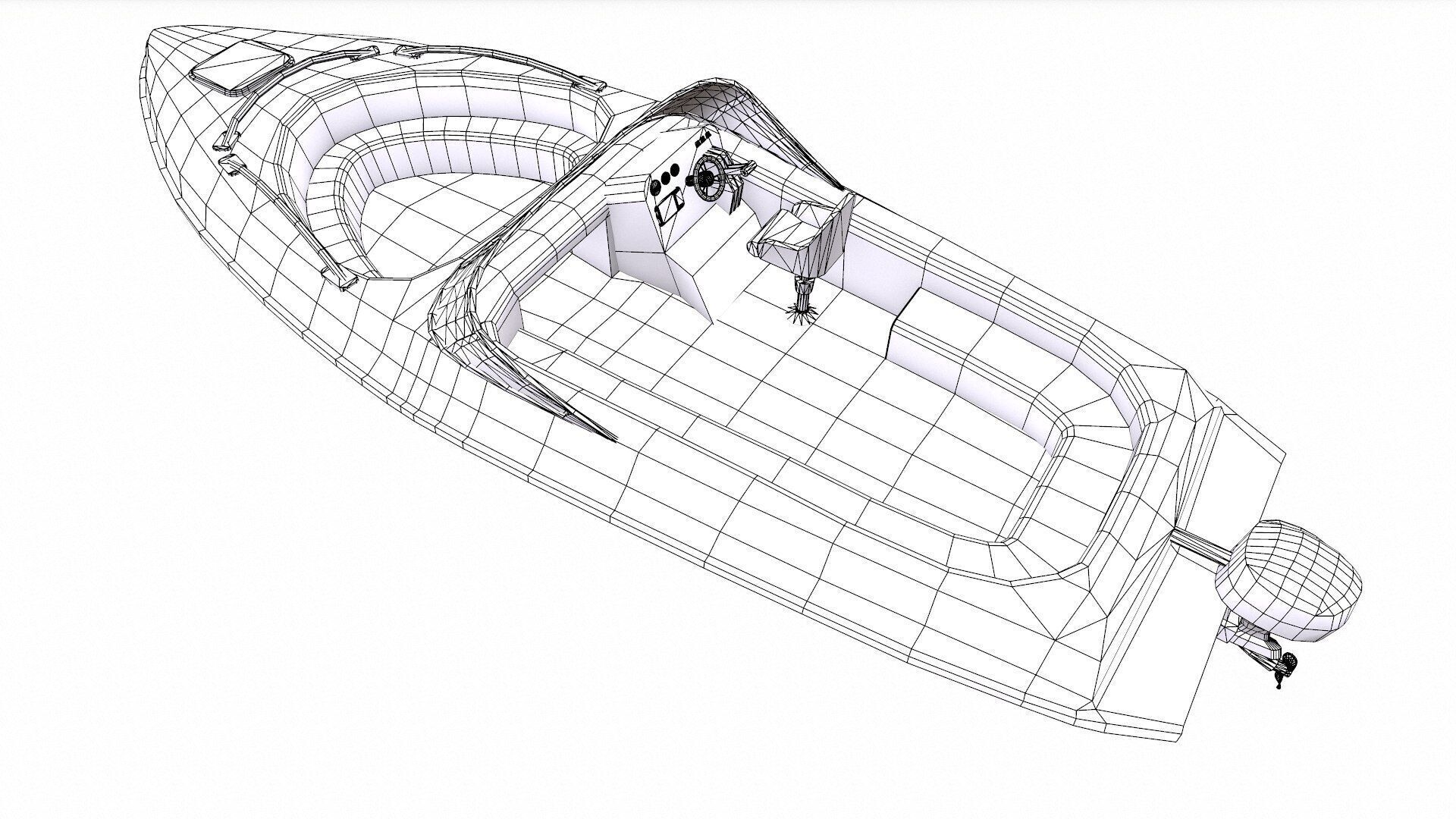 Speedboat Low-poly PBR Low-poly 3D model_22