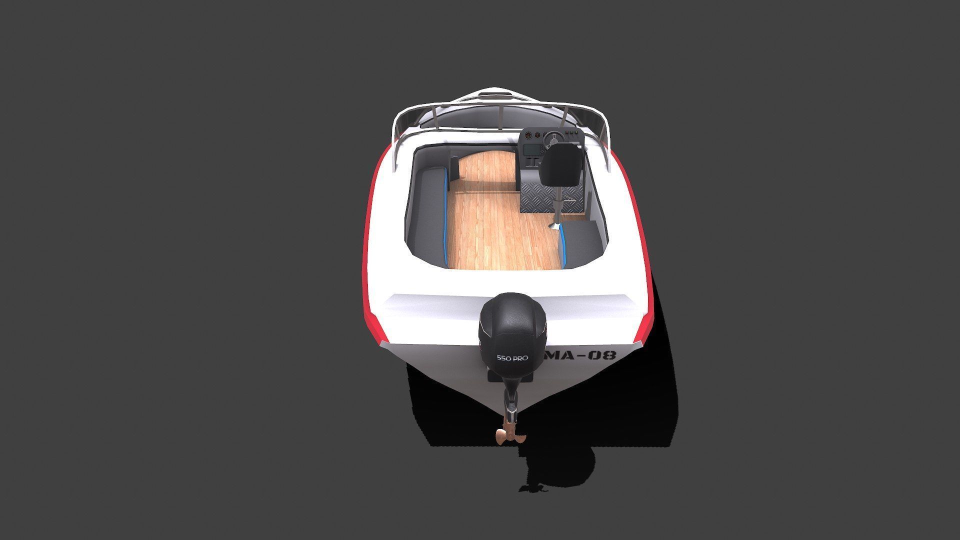 Speedboat Low-poly PBR Low-poly 3D model_6
