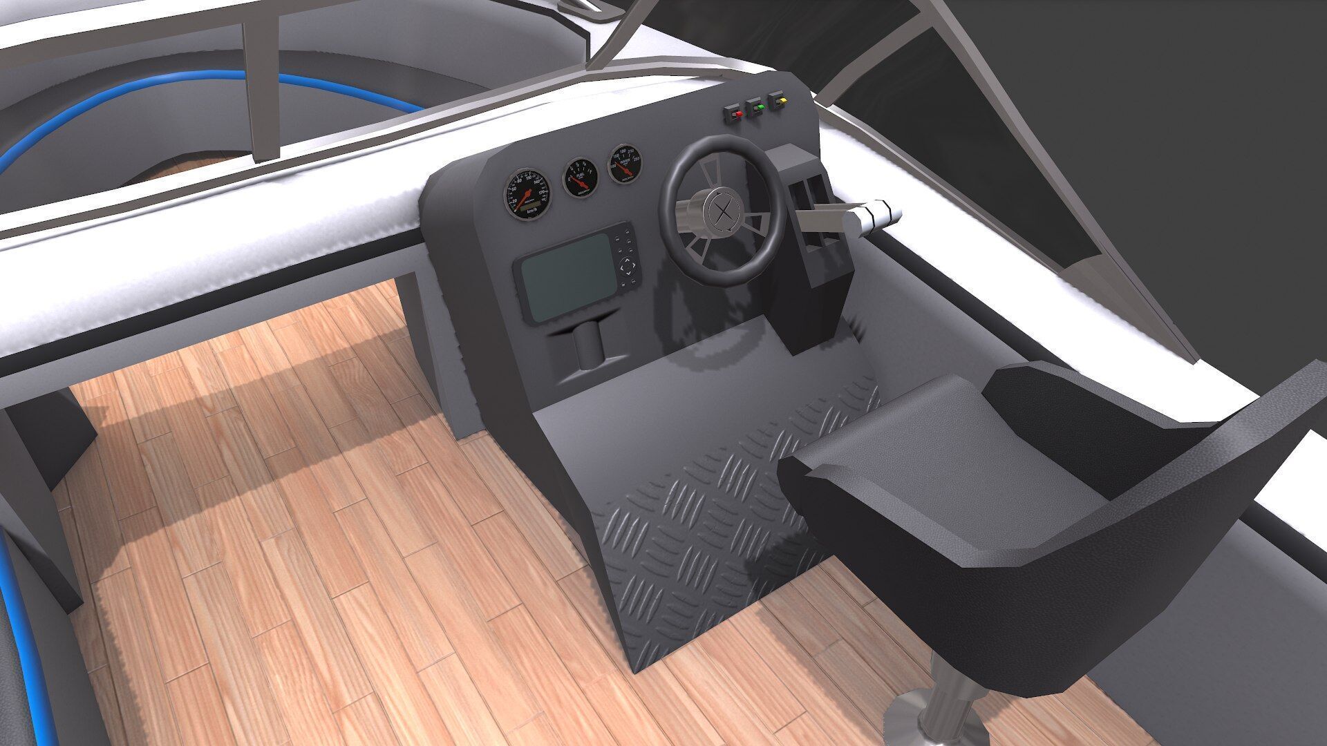 Speedboat Low-poly PBR Low-poly 3D model_13