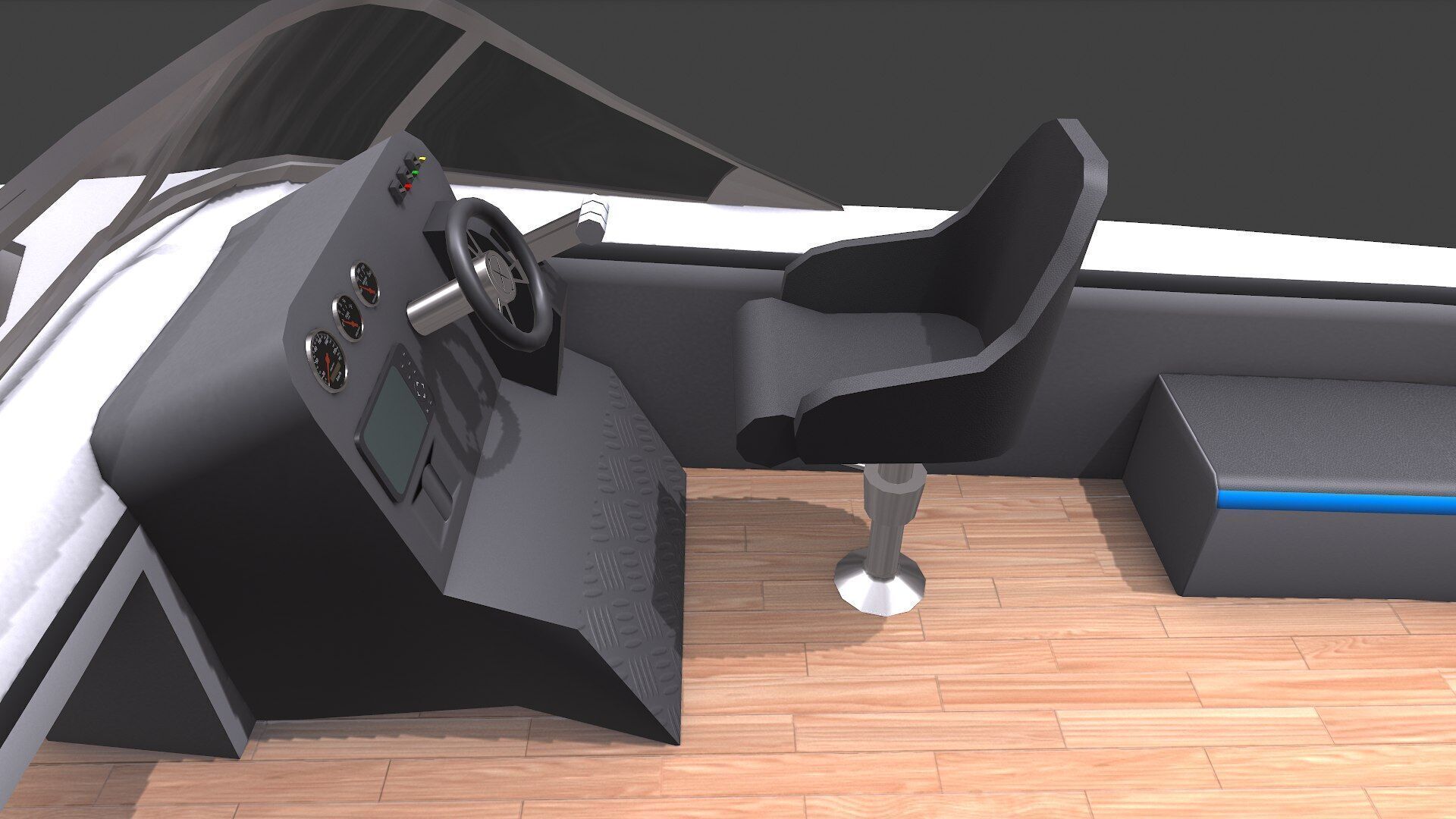 Speedboat Low-poly PBR Low-poly 3D model_16