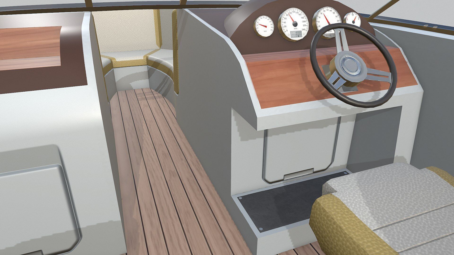 Speedboat 6 Low-poly PBR Low-poly 3D model_16