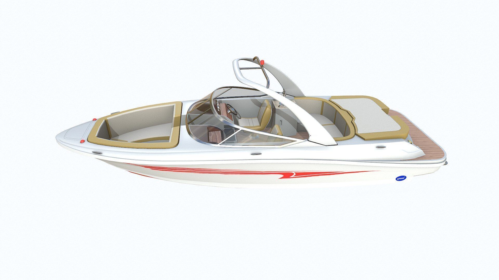 Speedboat 6 Low-poly PBR Low-poly 3D model_3