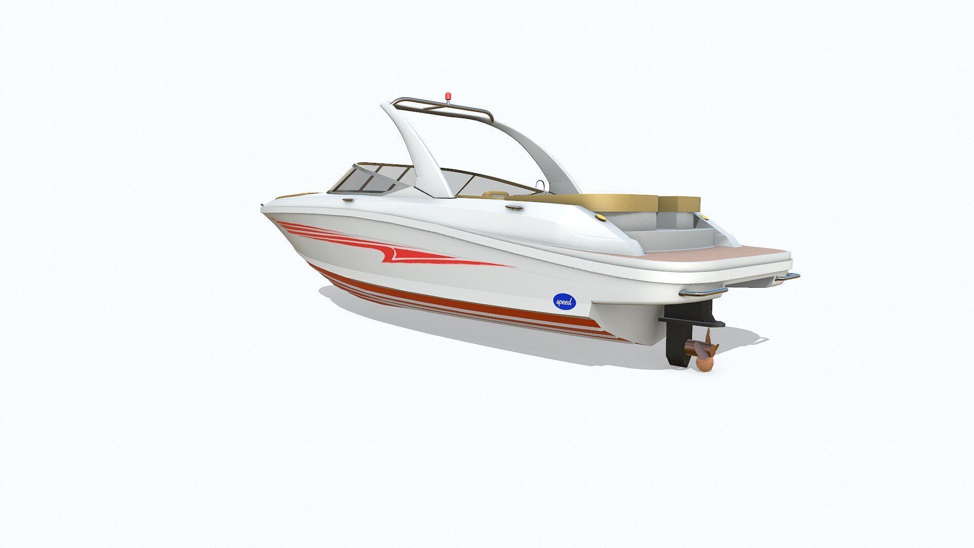 Speedboat 6 Low-poly PBR Low-poly 3D model_6