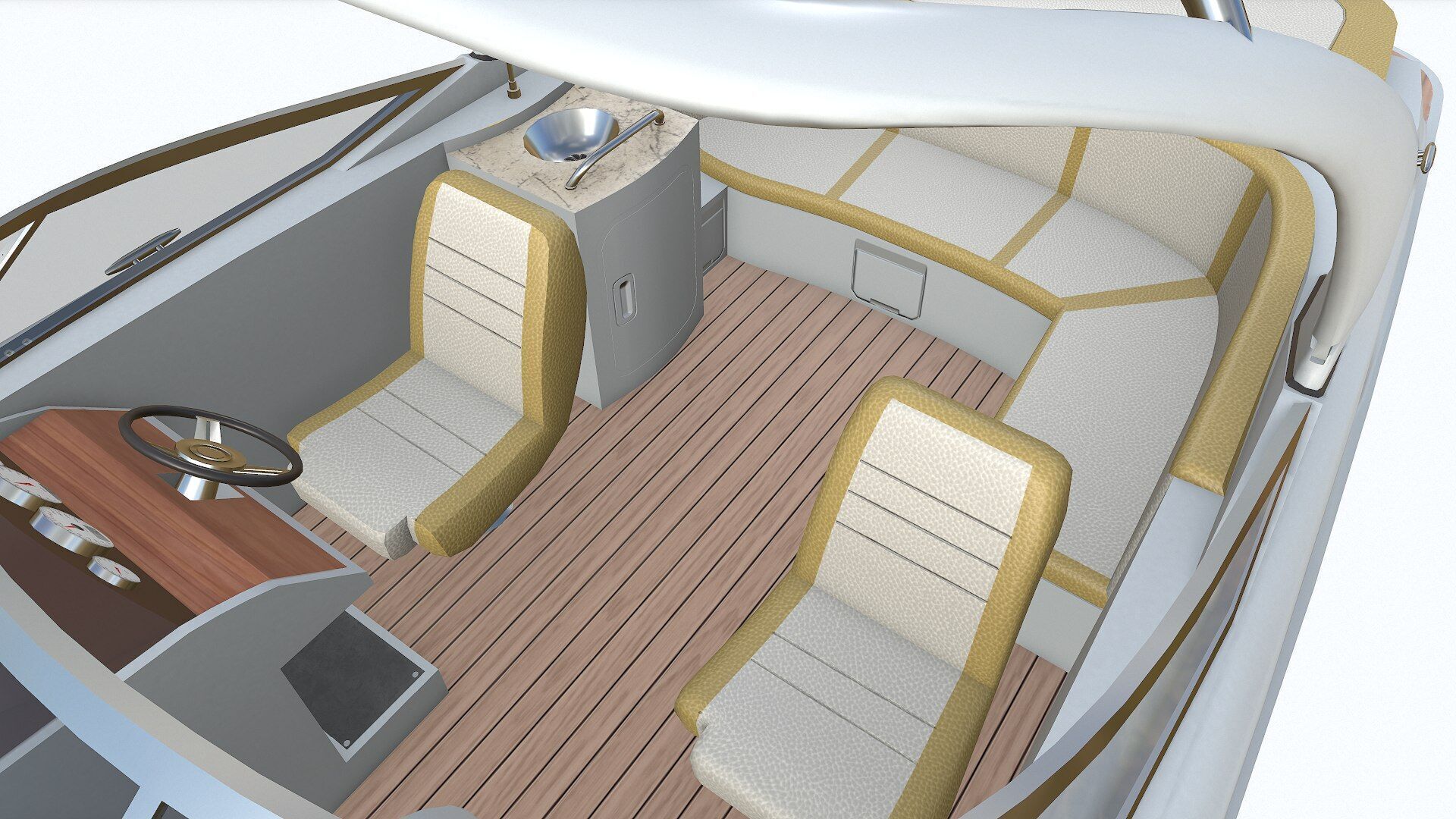 Speedboat 6 Low-poly PBR Low-poly 3D model_24