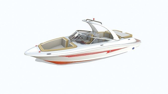 Speedboat 6 Low-poly PBR Low-poly 3D model