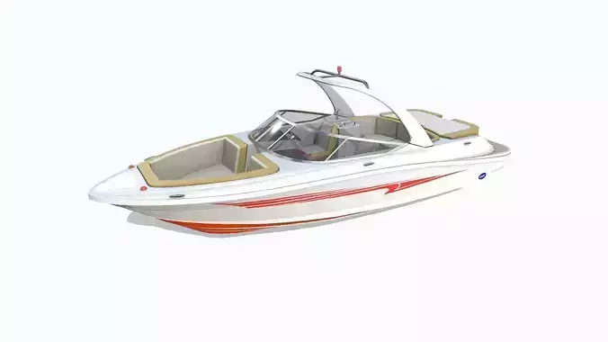 Speedboat 6 Low-poly PBR Low-poly 3D model