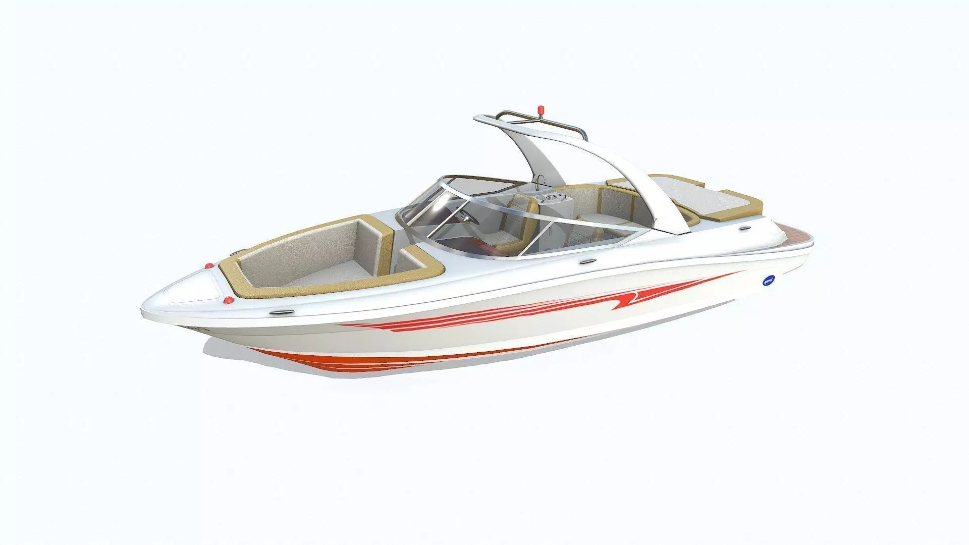 Speedboat 6 Low-poly PBR Low-poly 3D model_0