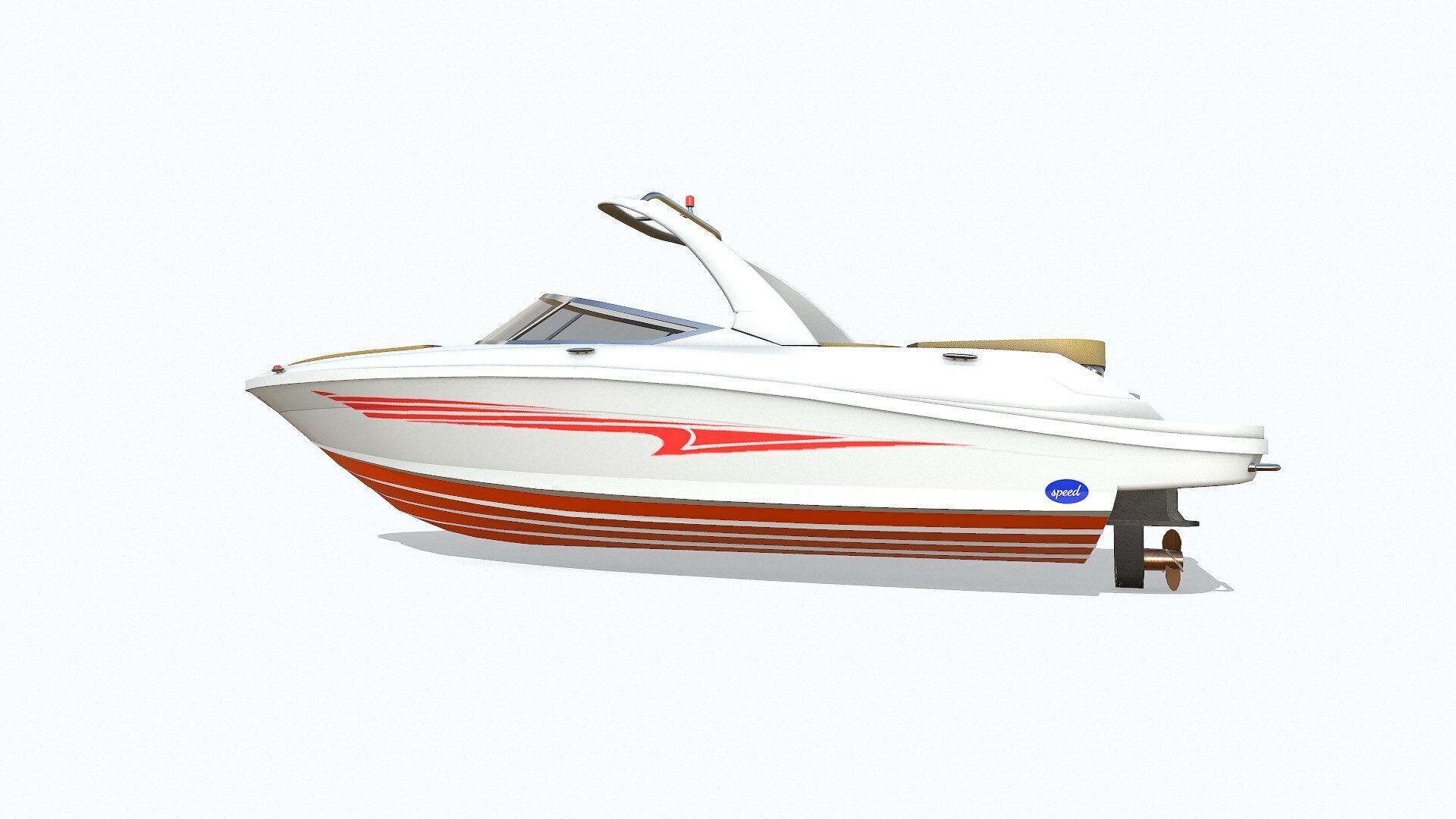 Speedboat 6 Low-poly PBR Low-poly 3D model_4