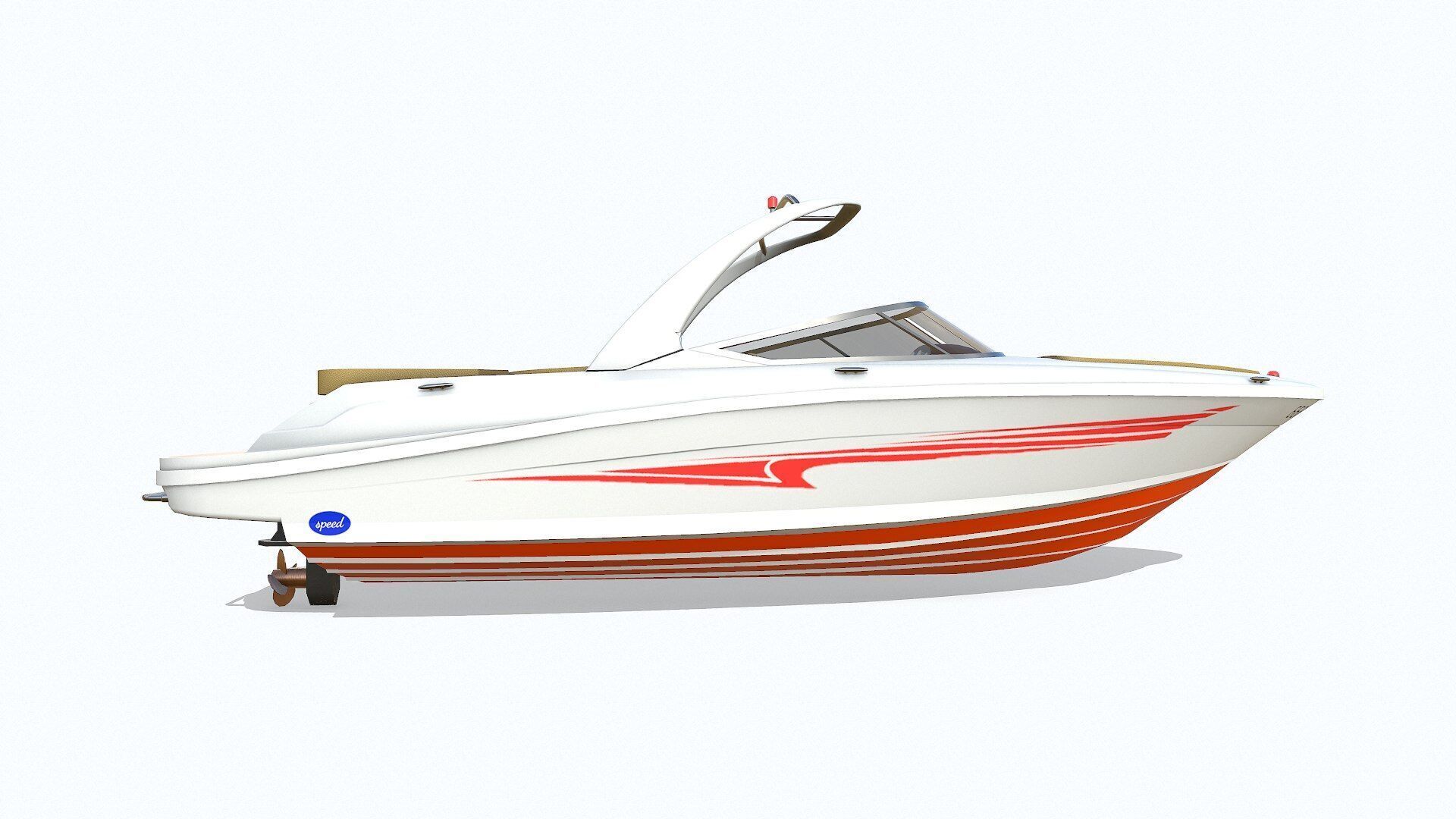 Speedboat 6 Low-poly PBR Low-poly 3D model_10