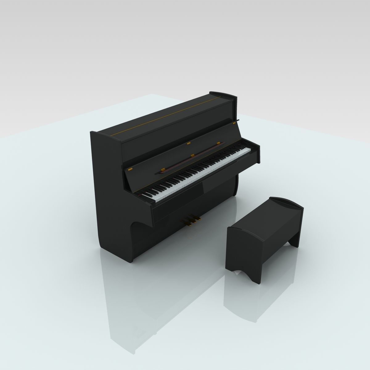 Upright Piano 3D model_13