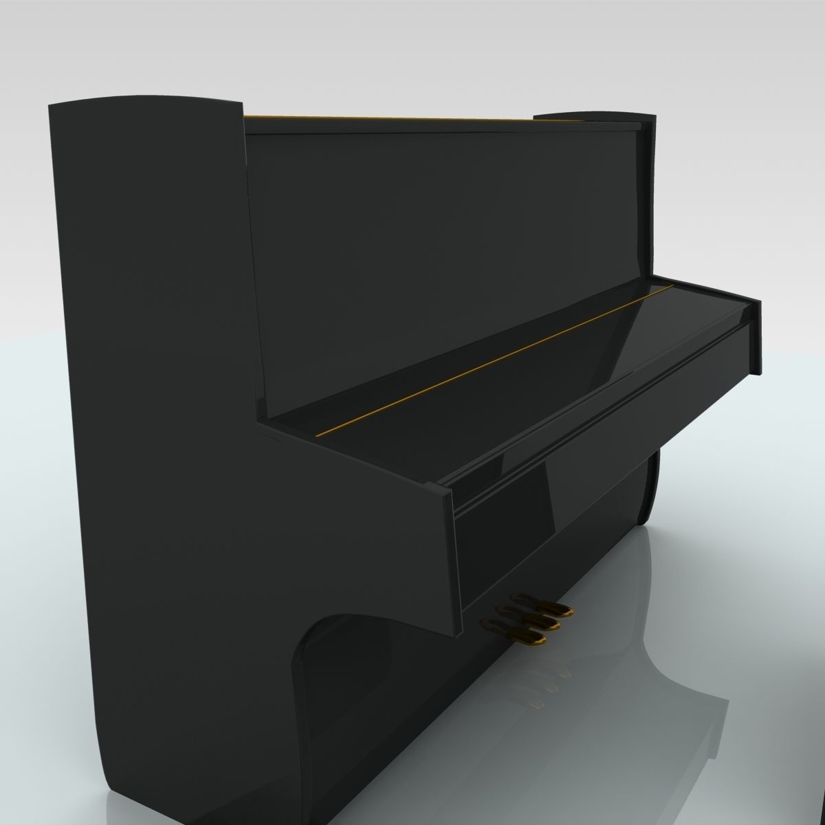 Upright Piano 3D model_6