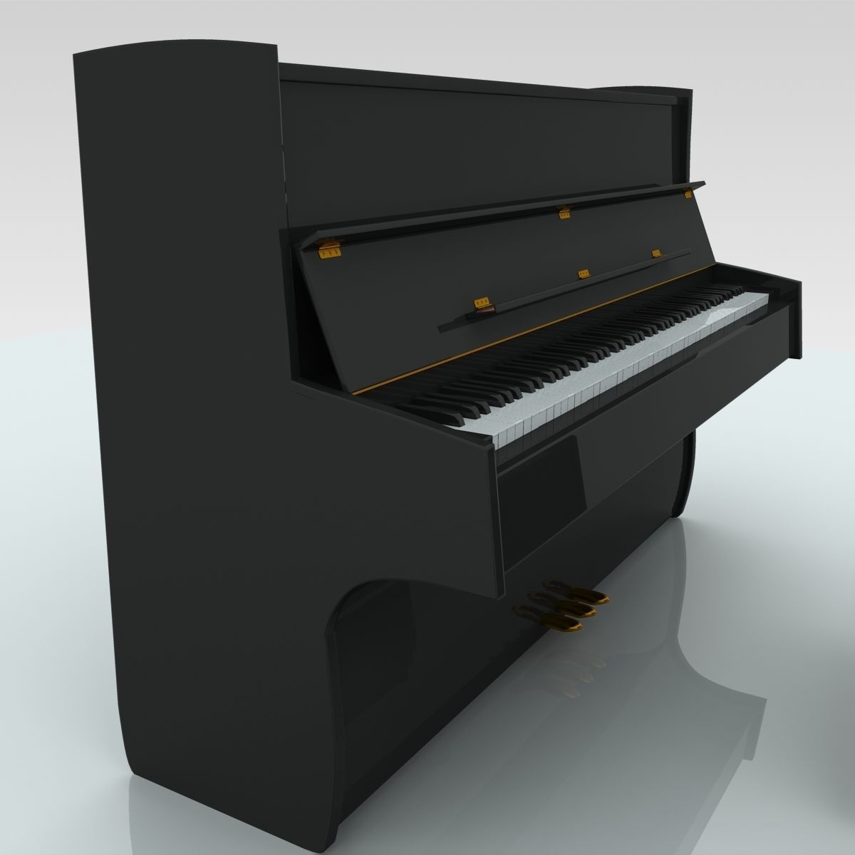 Upright Piano 3D model_10