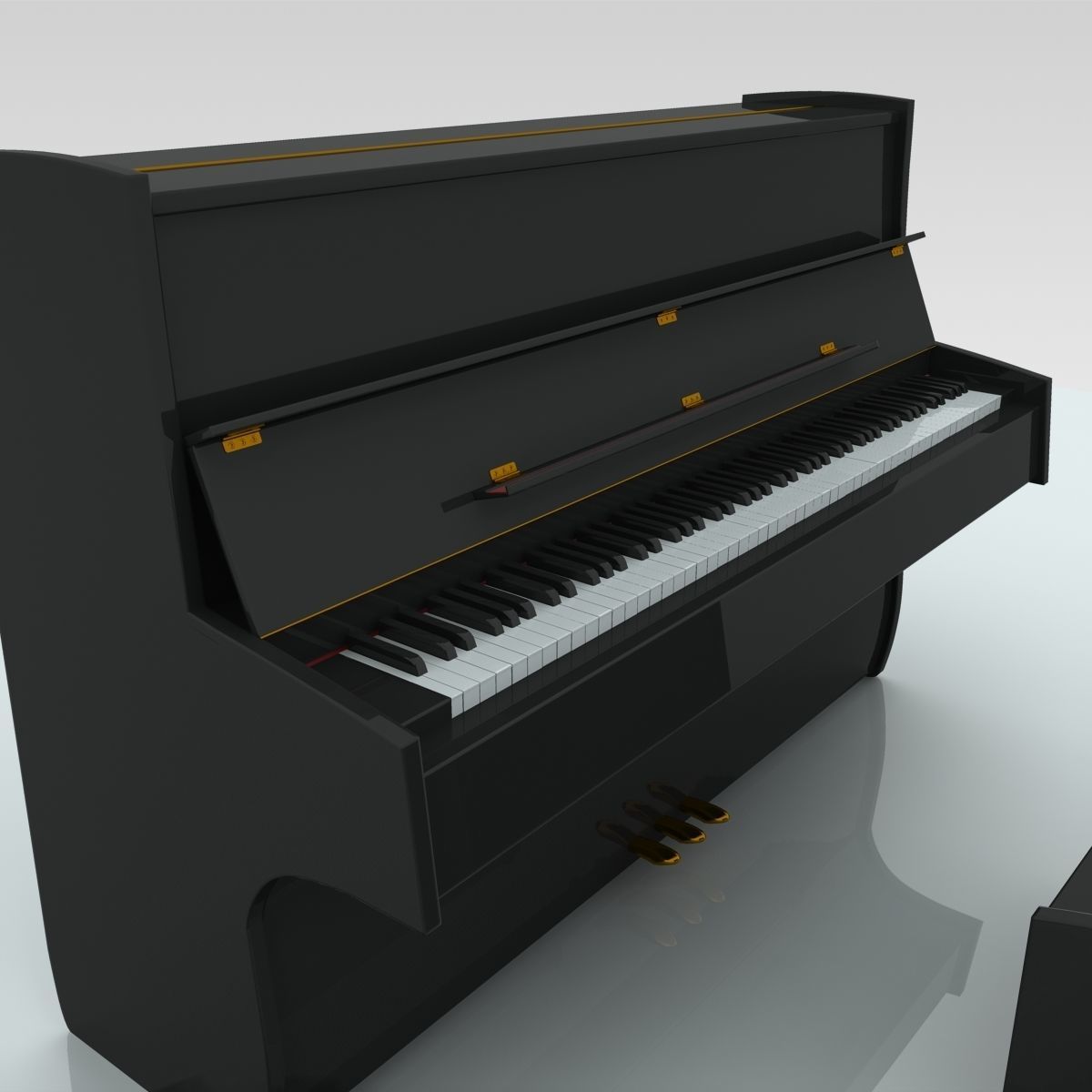 Upright Piano 3D model_14
