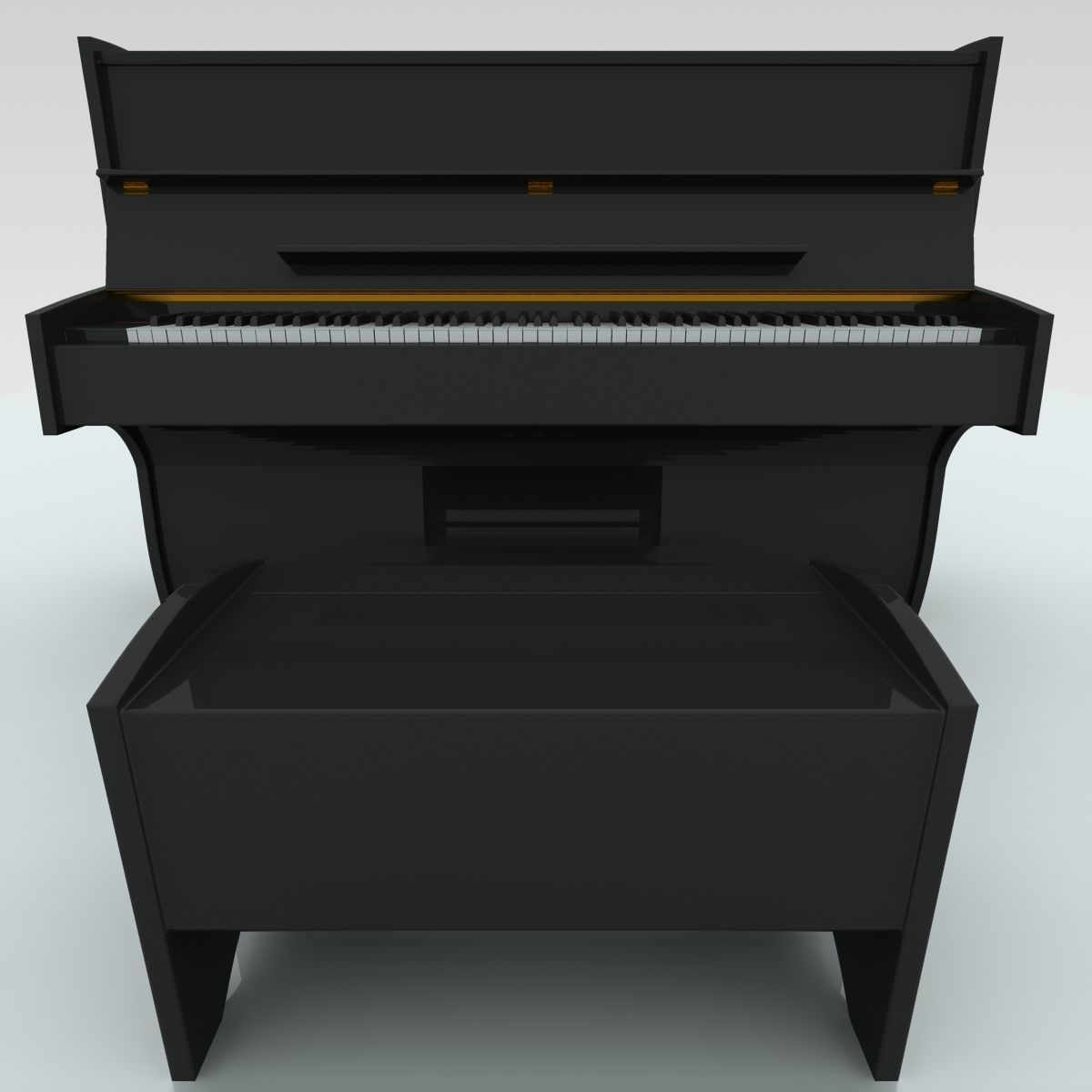 Upright Piano 3D model_4